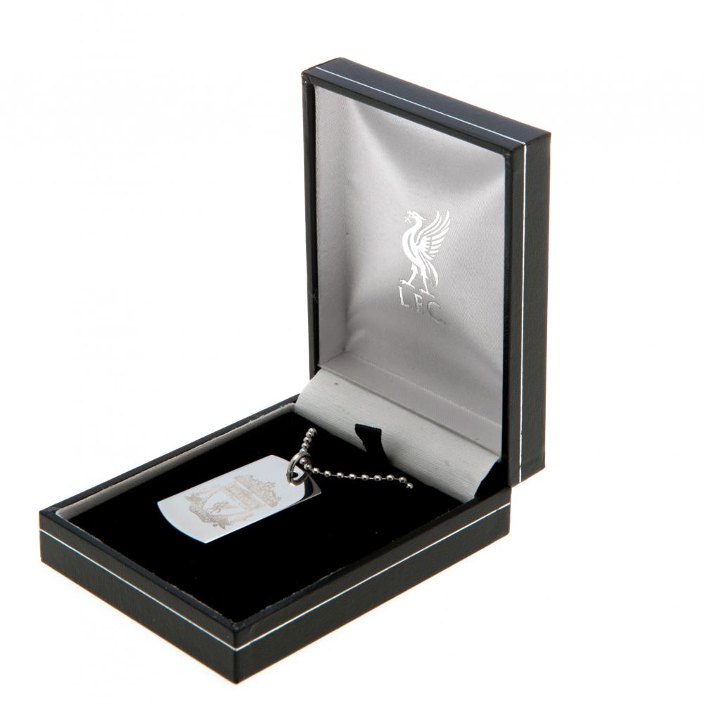 Engraved Stainless - Steel Liverpool FC Logo Dog Tag with Ball Chain for Pets