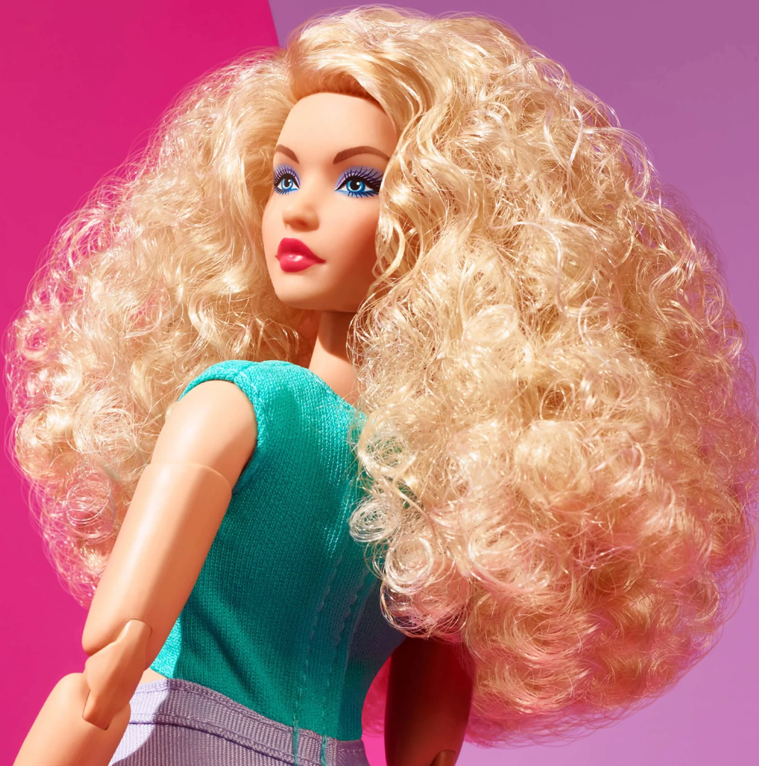 Barbie Signature Curvy Doll with Stunning Curly Blonde Hair and Trendy Looks