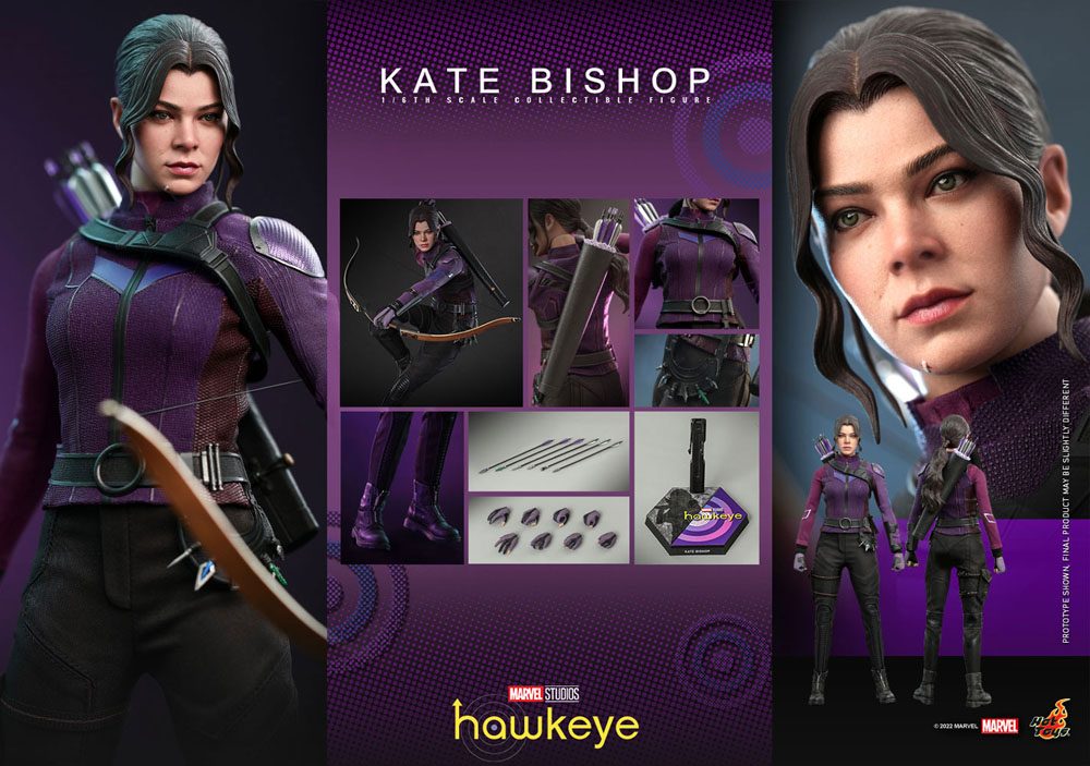 Hot Toys High - Quality 1:6 Scale Masterpiece Action Figure of Hawkeye's Kate Bishop, Measuring 28 cm