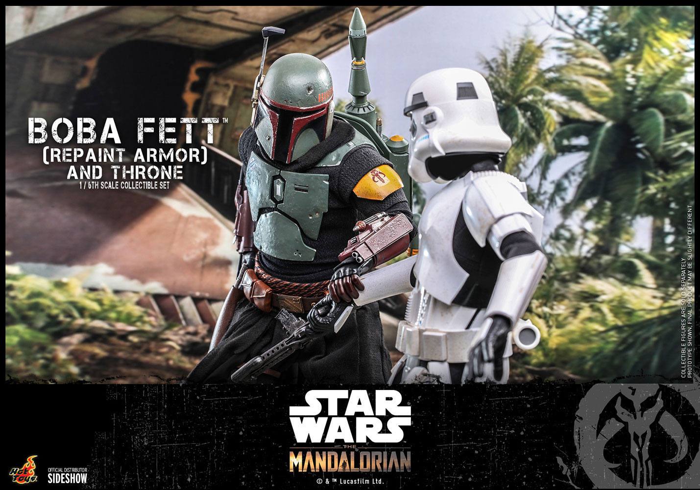 Hot Toys 1/6th Scale Repainted Armor Boba Fett and Throne Figure Set