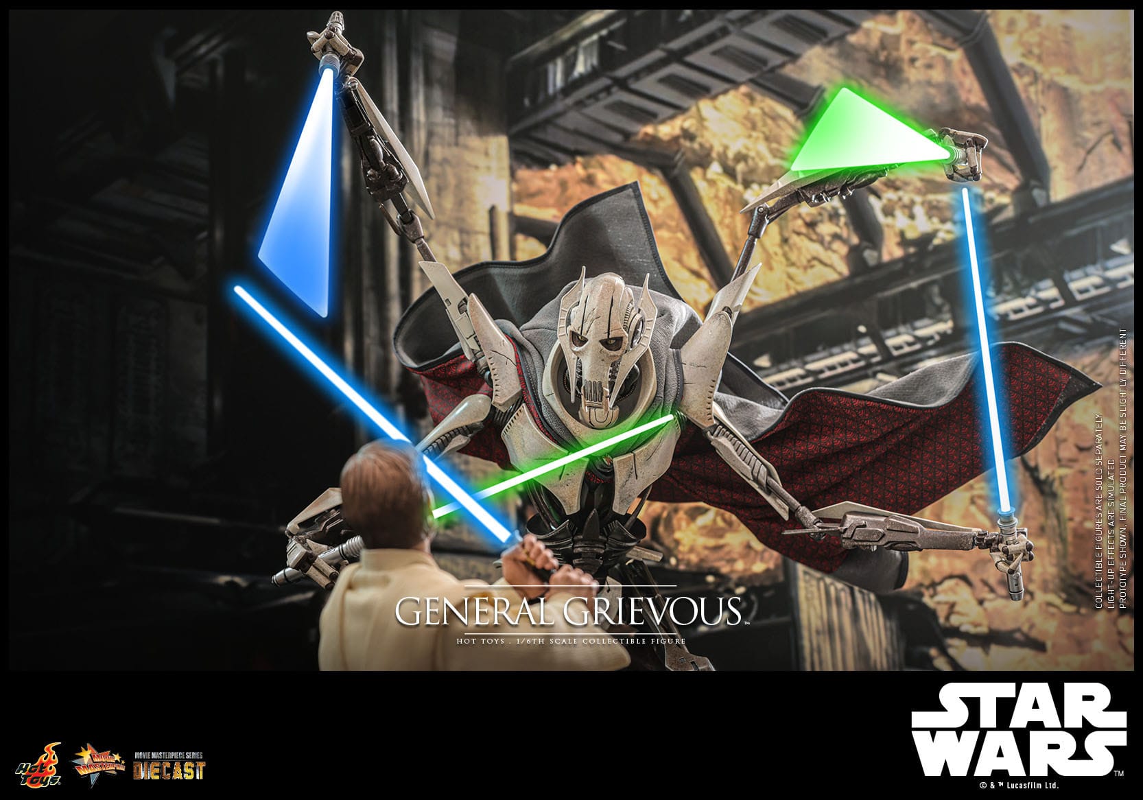 Hot Toys Highly Detailed 1/6th Scale Collectible Figure of General Grievous from Star Wars: Revenge of the Sith