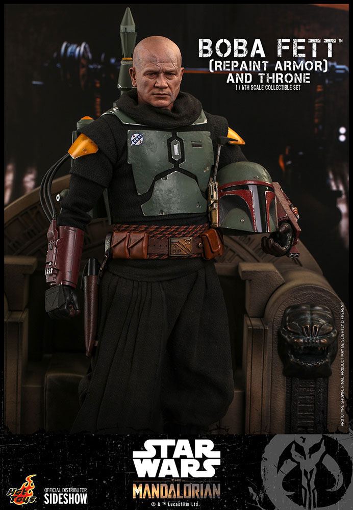 Hot Toys 1/6th Scale Repainted Armor Boba Fett and Throne Figure Set