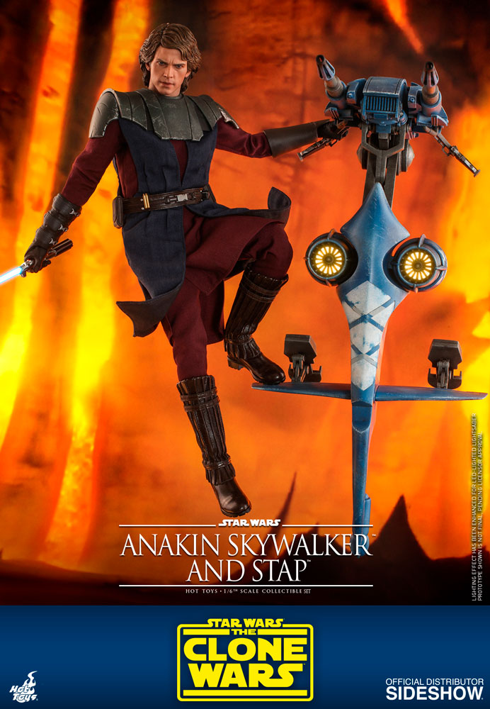 Hot Toys 1/6 Scale Star Wars The Clone Wars Anakin Skywalker & STAP Collectible Set