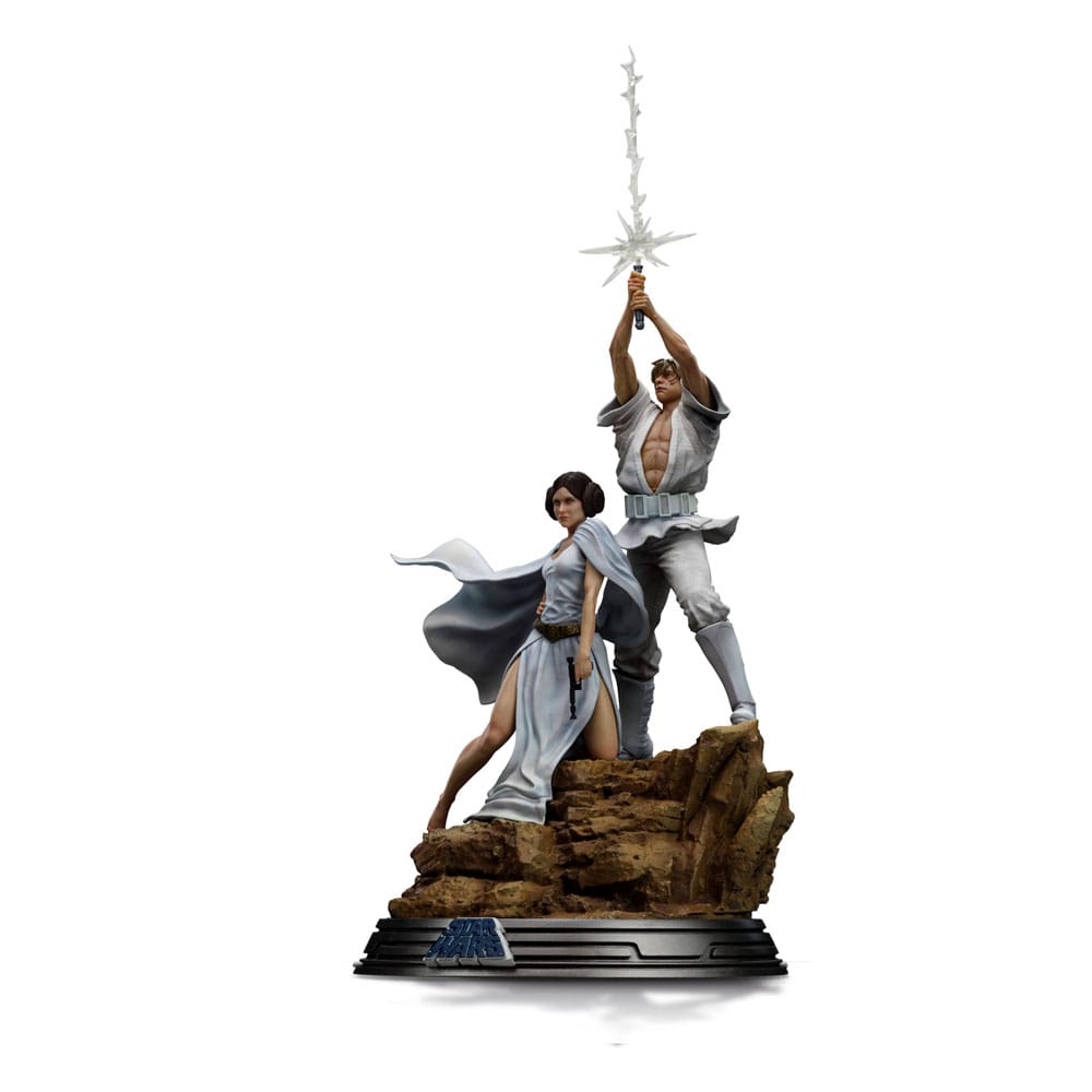 Iron Studio Star Wars: A New Hope Deluxe 1/10 Art Scale Limited Edition Collectible Statue of Luke Skywalker and Princess Leia Organa