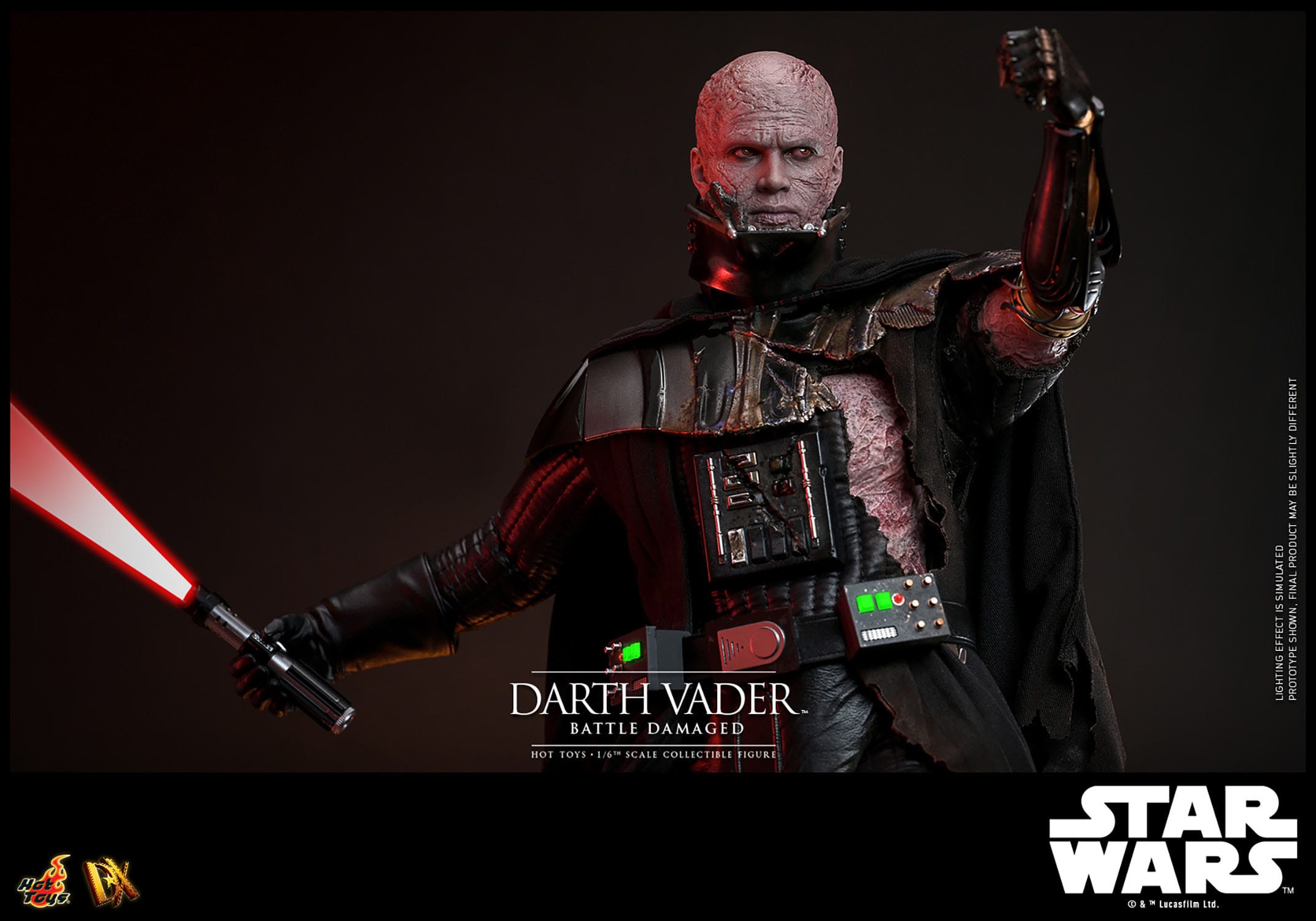 Hot Toys 1/6th Scale Battle-Damaged Star Wars Darth Vader Collectible Figure