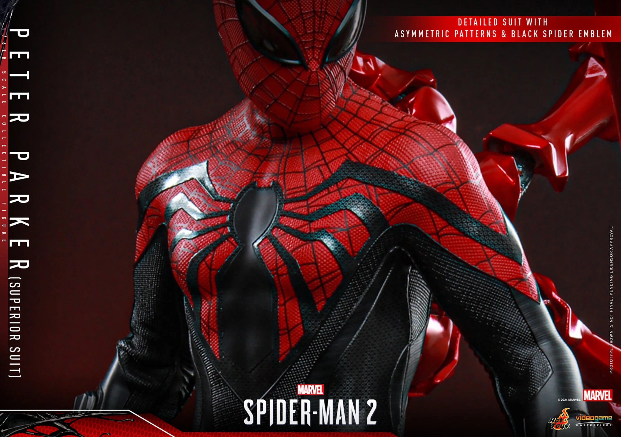 Hot Toys Collectible 1/6th Scale Figure of Marvel's Spider - Man 2 Spider - Man in Superior Suit