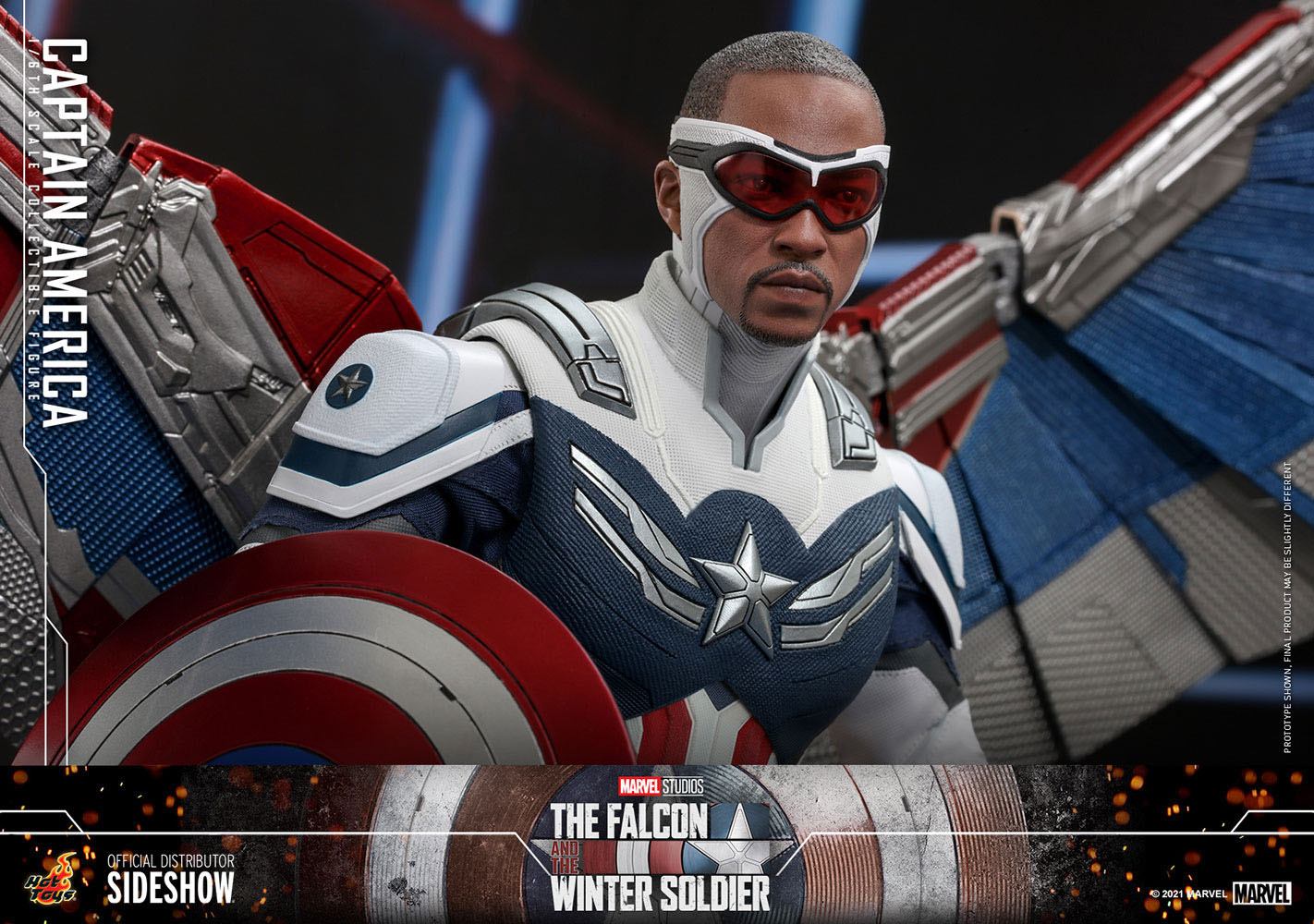 Hot Toys 1/6 Scale Captain America Sam Wilson Figure from The Falcon and the Winter Soldier