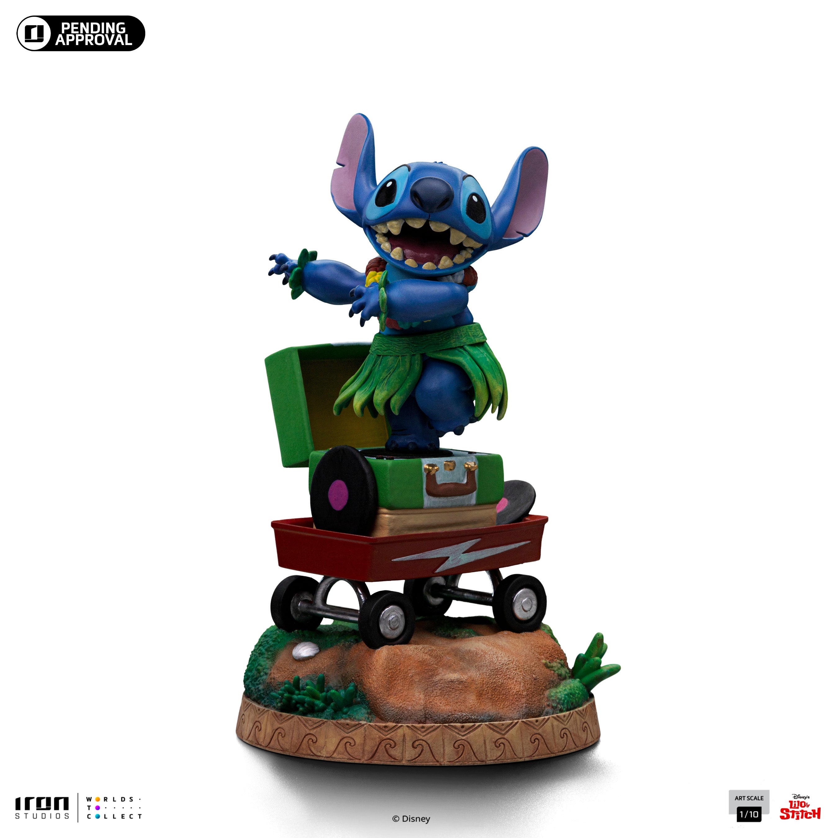 Limited Edition Iron Studios 1/10 Art Scale Statue of Stitch in Hula Costume from Lilo & Stitch