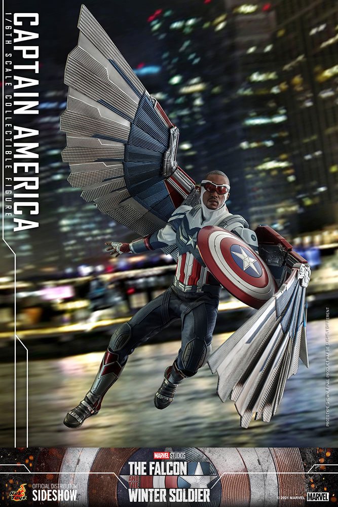 Hot Toys 1/6 Scale Captain America Sam Wilson Figure from The Falcon and the Winter Soldier