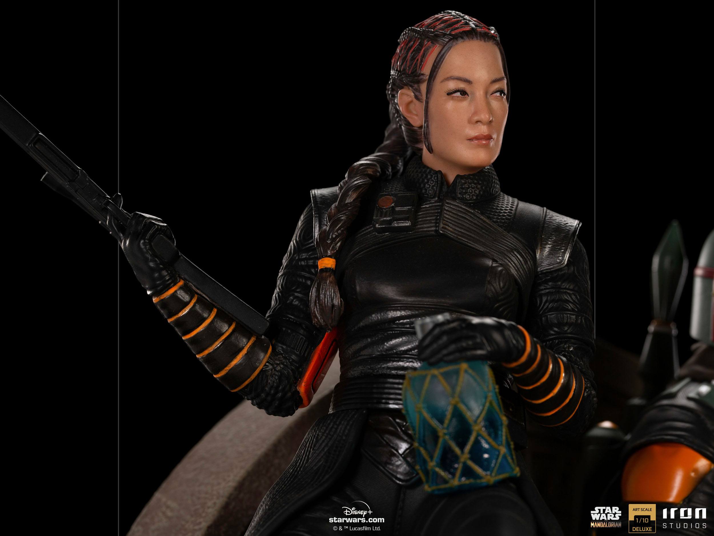 Iron Studios Premium 1/10 Deluxe Art Scale Statue of Boba Fett and Fennec Shand on Throne from Star Wars The Mandalorian