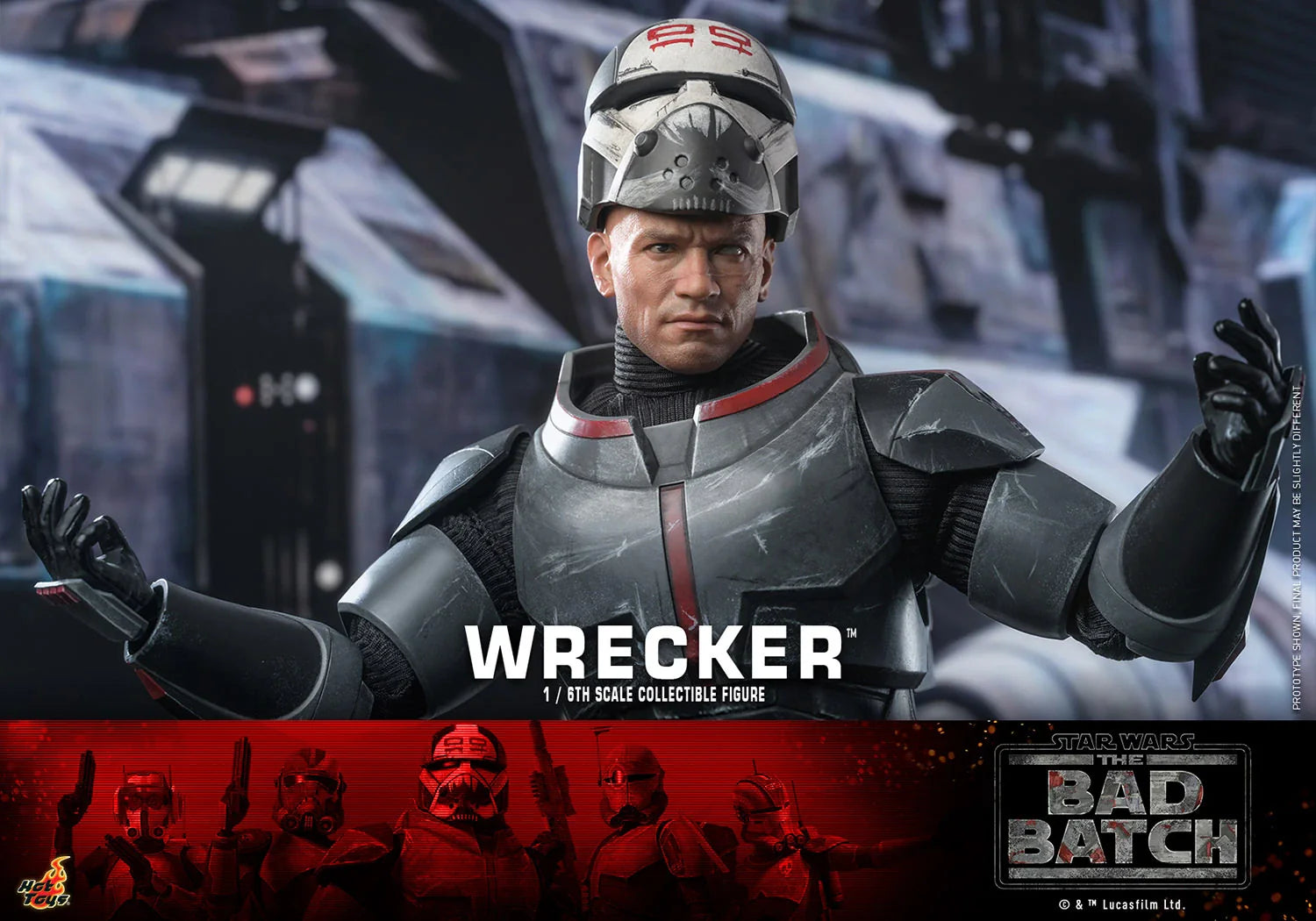 Hot Toys Highly Detailed 1/6th Scale Collectible Figure of Wrecker from Star Wars The Bad Batch