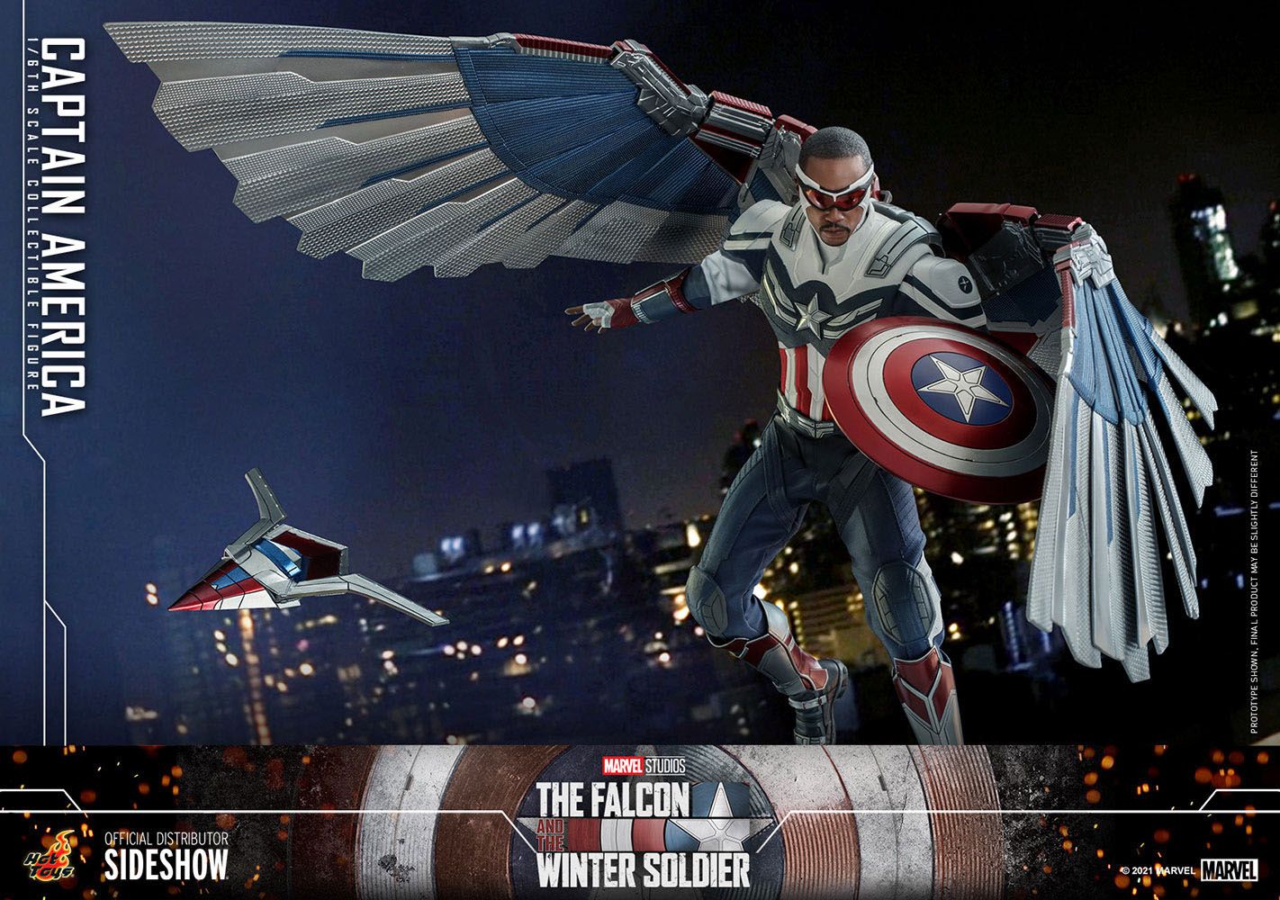 Hot Toys 1/6 Scale Captain America Sam Wilson Figure from The Falcon and the Winter Soldier