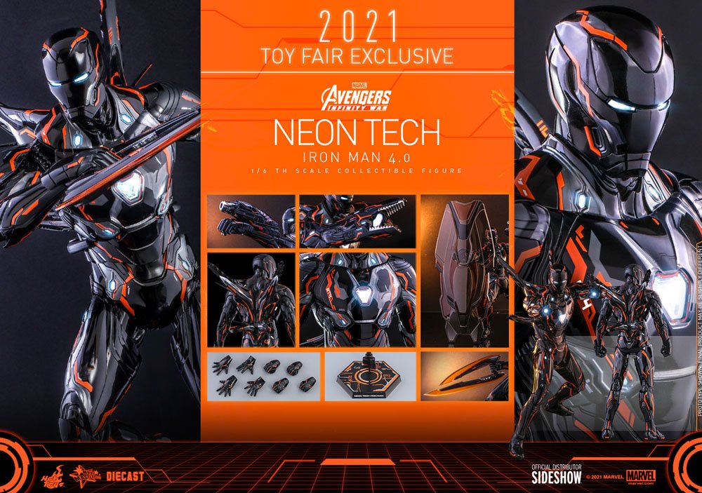 Hot Toys 1/6 Scale Marvel Iron Man Mark 50 Neon Tech Orange Edition
