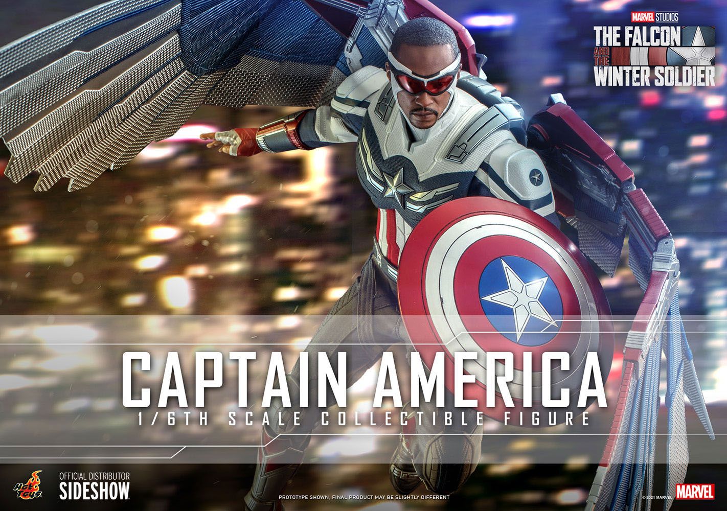 Hot Toys 1/6 Scale Captain America Sam Wilson Figure from The Falcon and the Winter Soldier