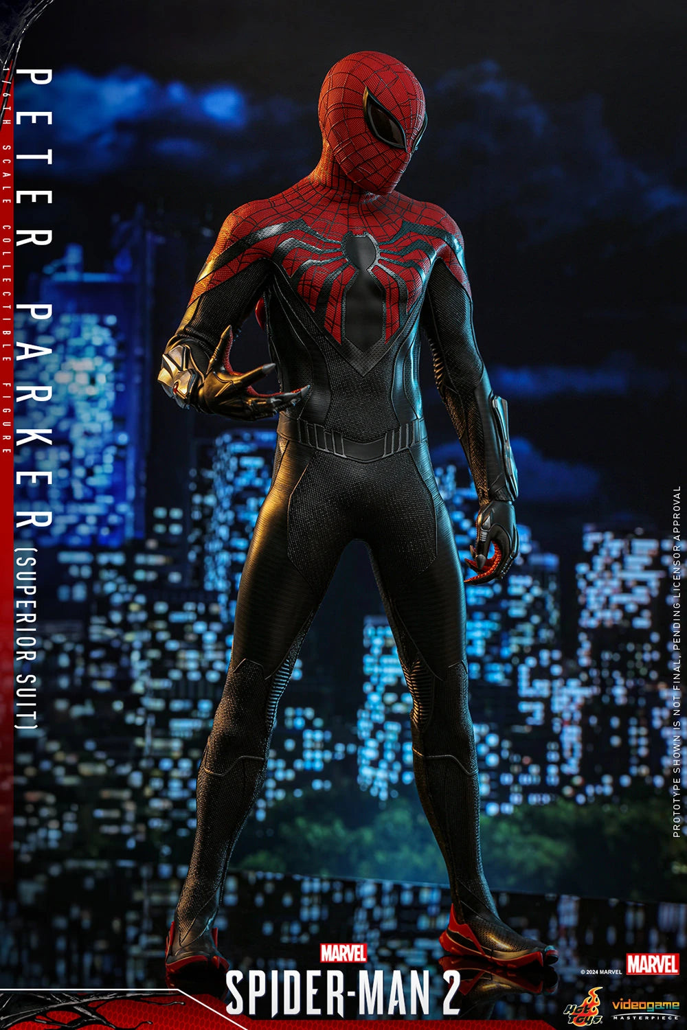 Hot Toys Collectible 1/6th Scale Figure of Marvel's Spider - Man 2 Spider - Man in Superior Suit