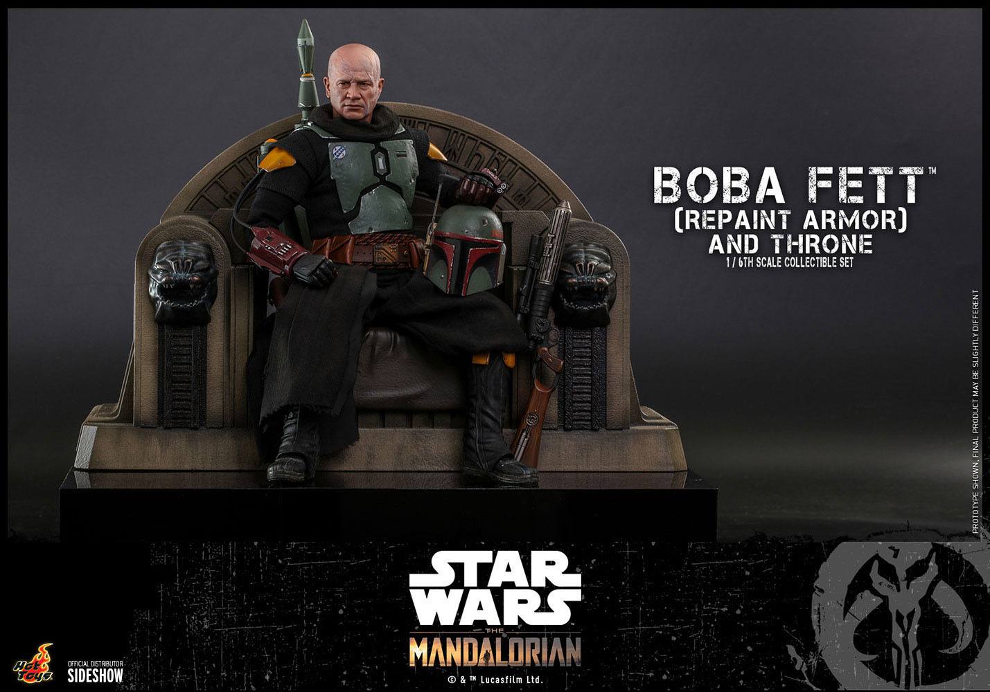 Hot Toys 1/6th Scale Repainted Armor Boba Fett and Throne Figure Set