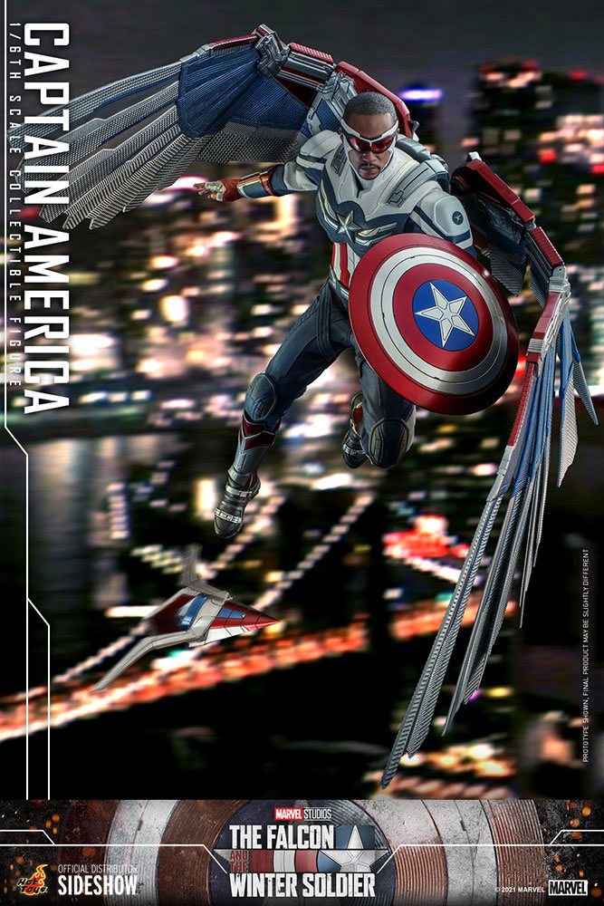 Hot Toys 1/6 Scale Captain America Sam Wilson Figure from The Falcon and the Winter Soldier