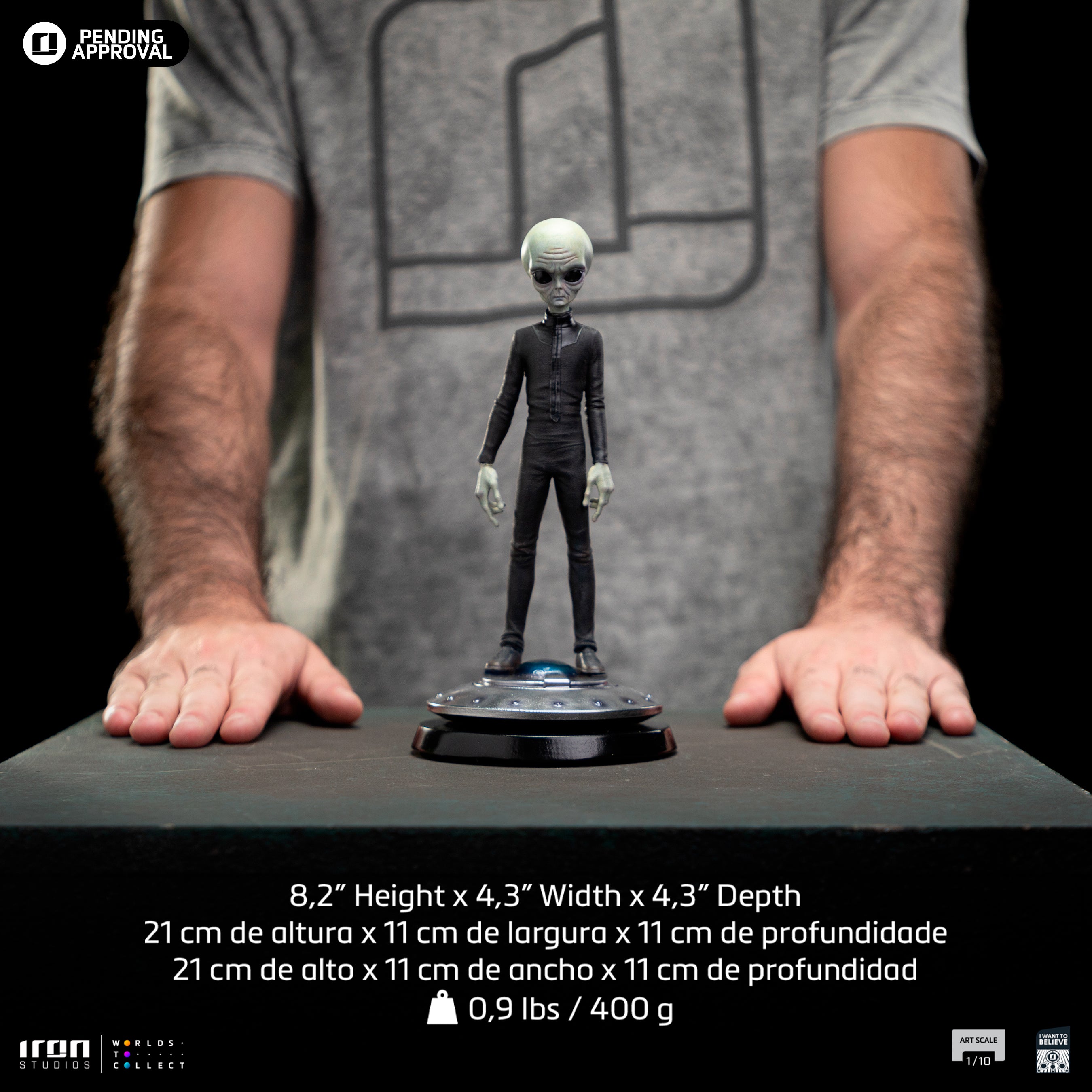 Iron Studios 1/10 Art Scale Limited Edition Grey Alien Statue - 'I Want to Believe'