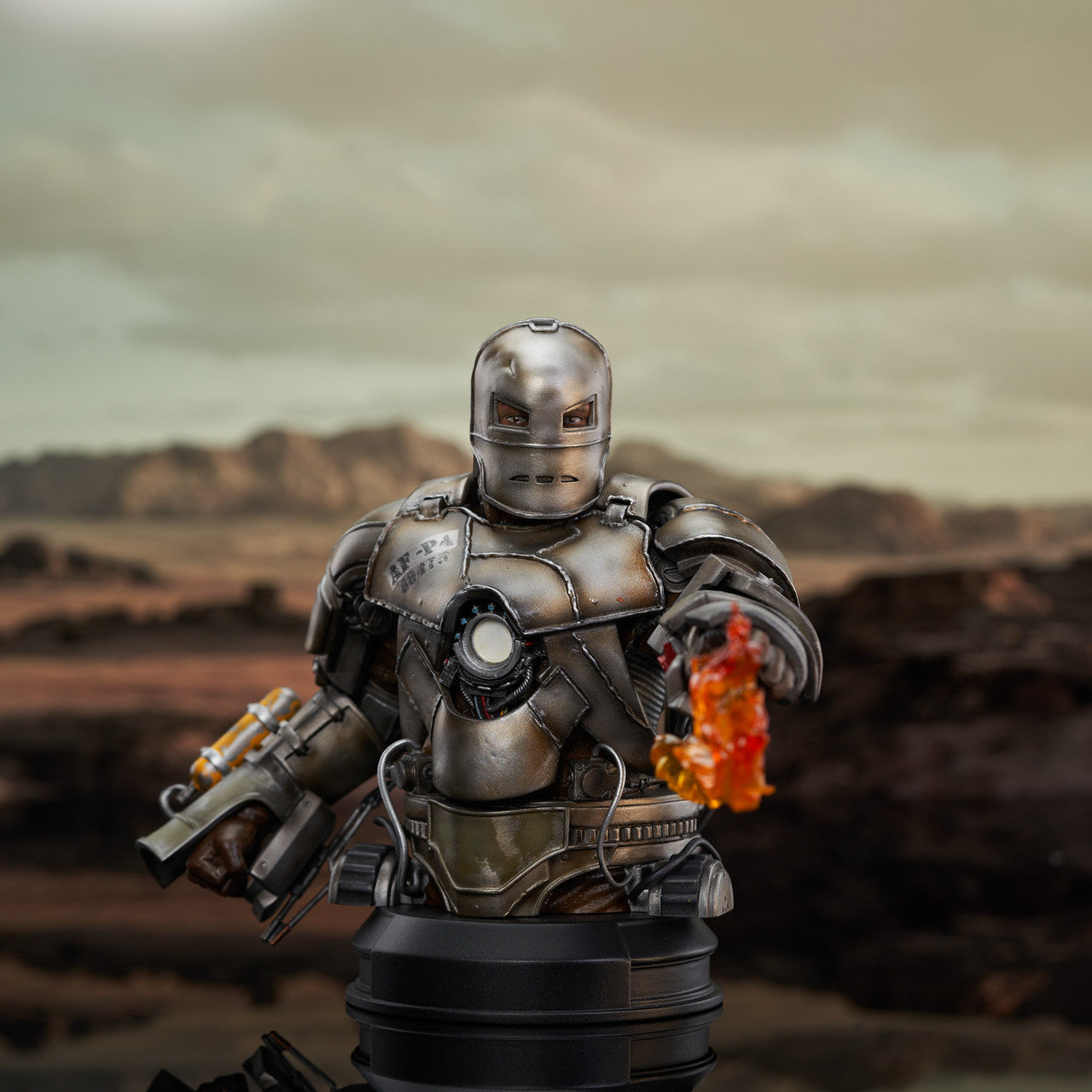 Limited Edition 1/6 Scale Mini Bust Statue of Iron Man Mk 1 from the 2008 Iron Man Movie