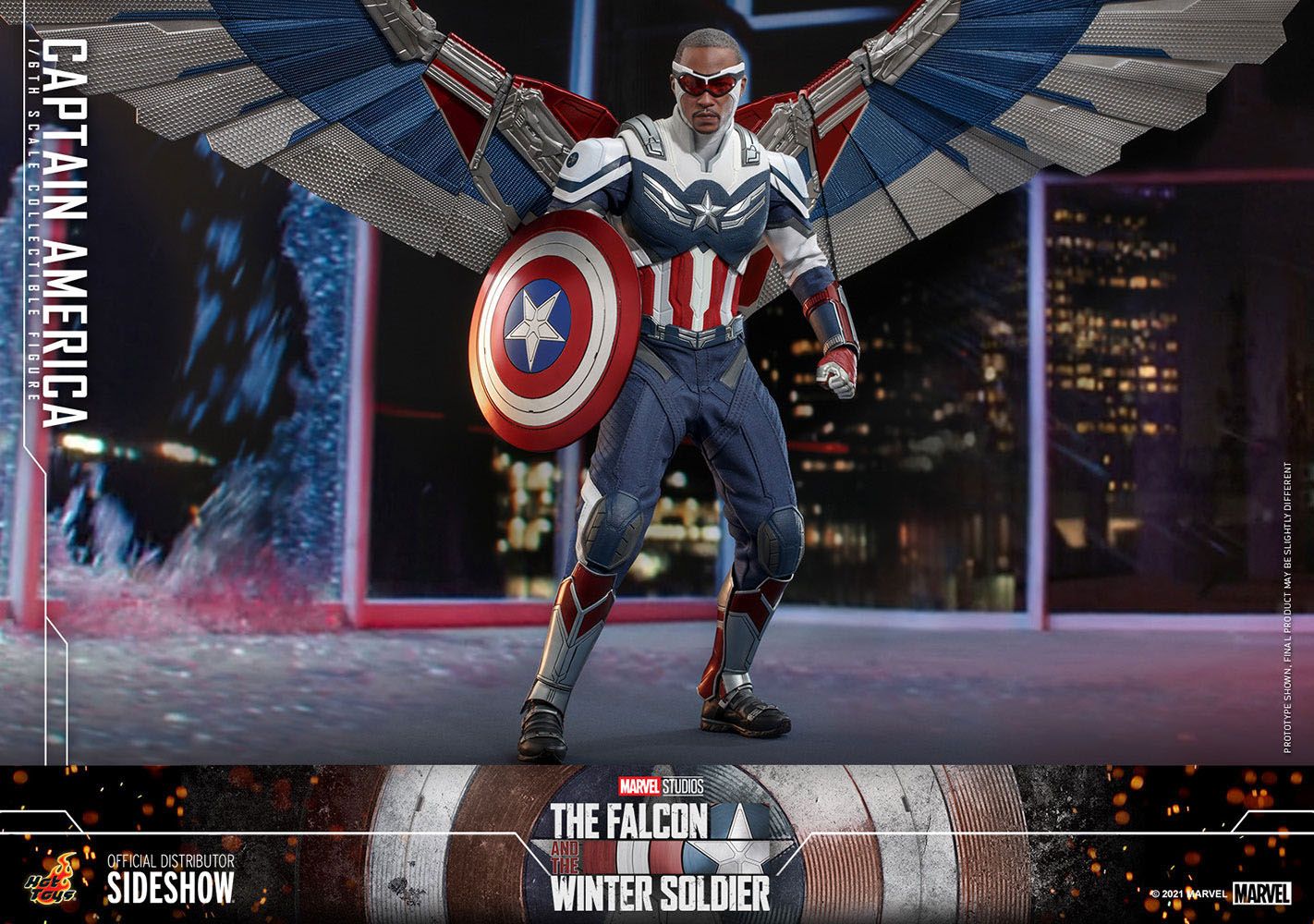Hot Toys 1/6 Scale Captain America Sam Wilson Figure from The Falcon and the Winter Soldier