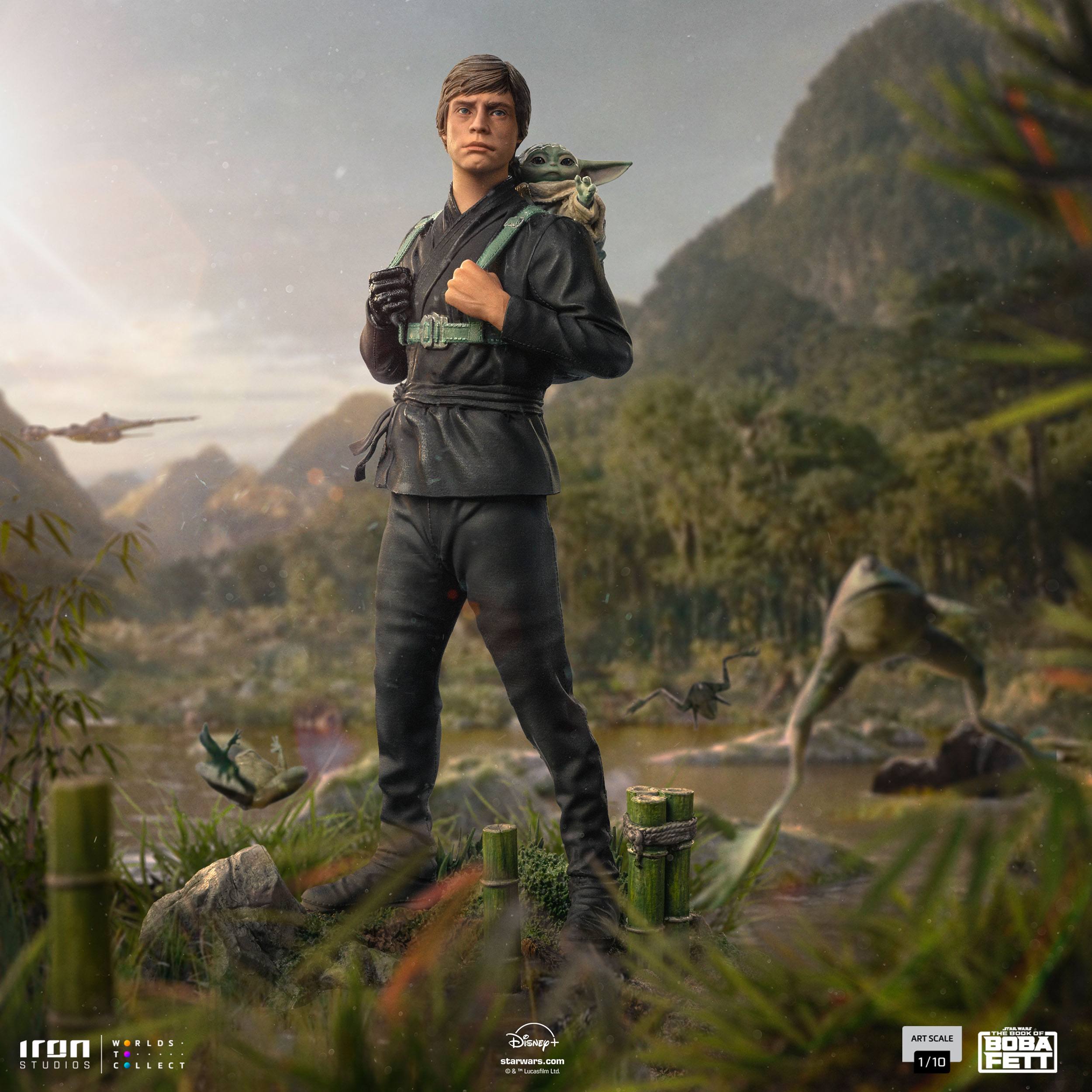 Iron Studios Limited Edition 1/10 Art Scale Statue of Luke Skywalker and Grogu Training from Star Wars The Book of Boba Fett