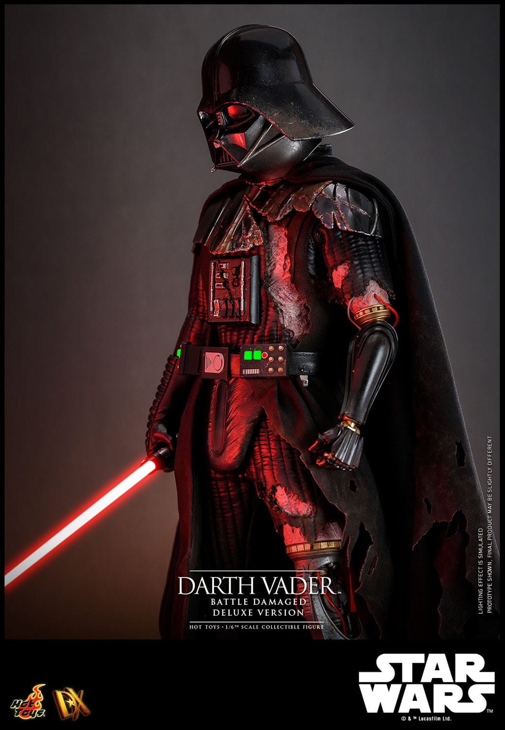 Hot Toys Star Wars Deluxe 1/6th Scale Collectible Action Figure of Battle - Damaged Darth Vader