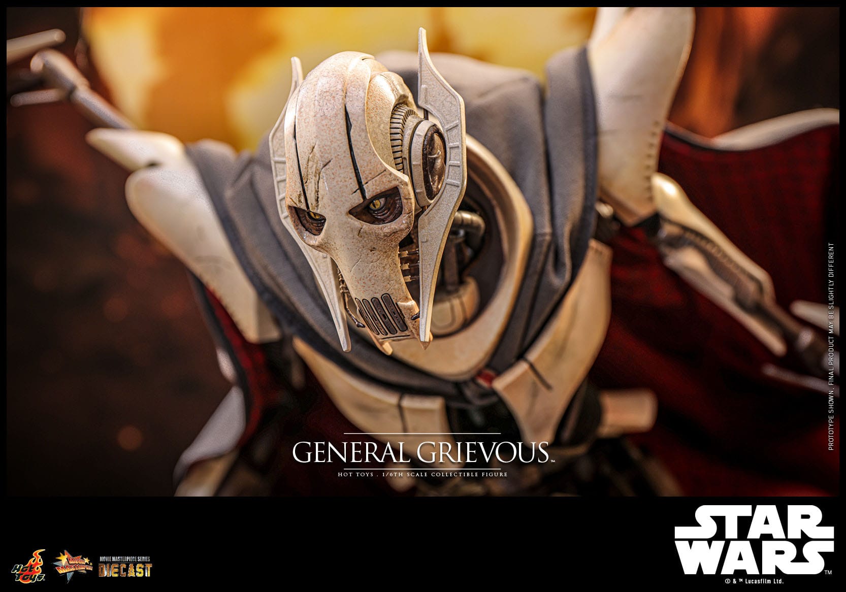 Hot Toys Highly Detailed 1/6th Scale Collectible Figure of General Grievous from Star Wars: Revenge of the Sith