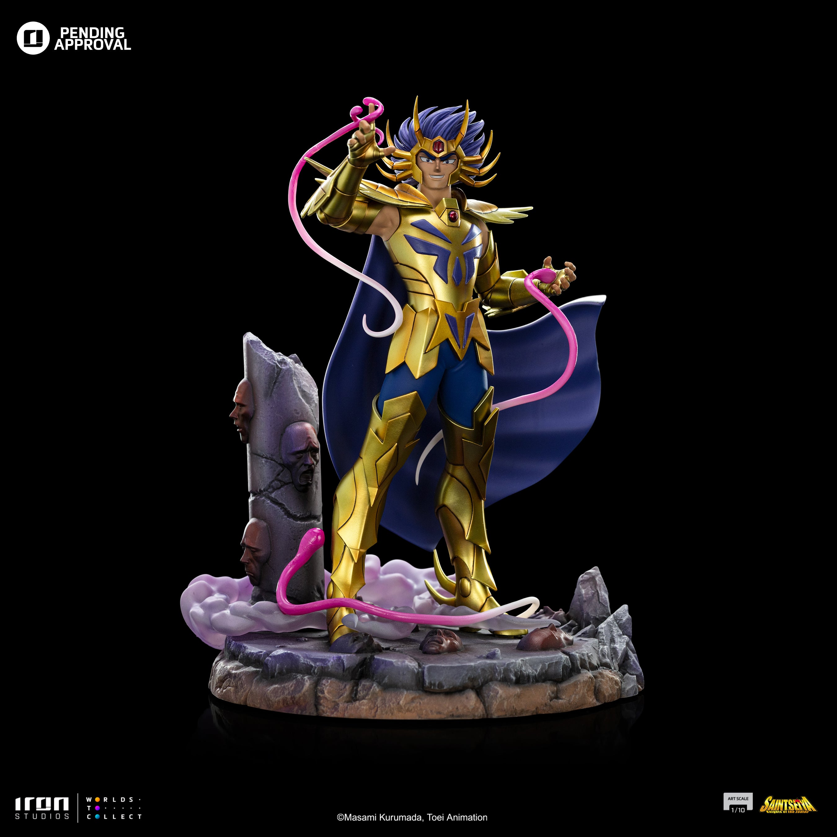 Limited Edition 1/10 Art Scale Iron Studios Saint Seiya Cancer Deathmask Statue for Collectors