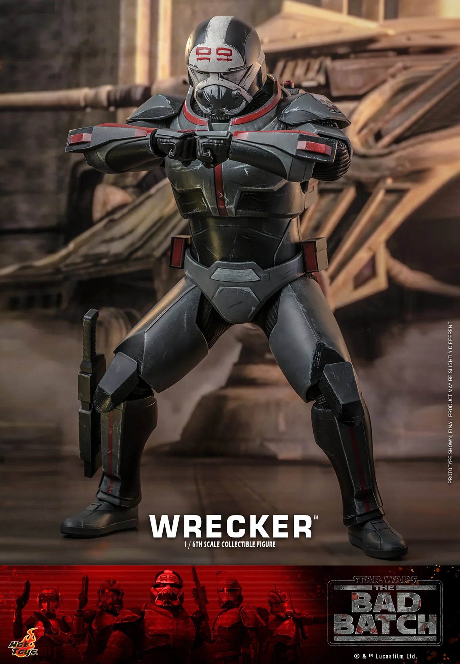 Hot Toys Highly Detailed 1/6th Scale Collectible Figure of Wrecker from Star Wars The Bad Batch