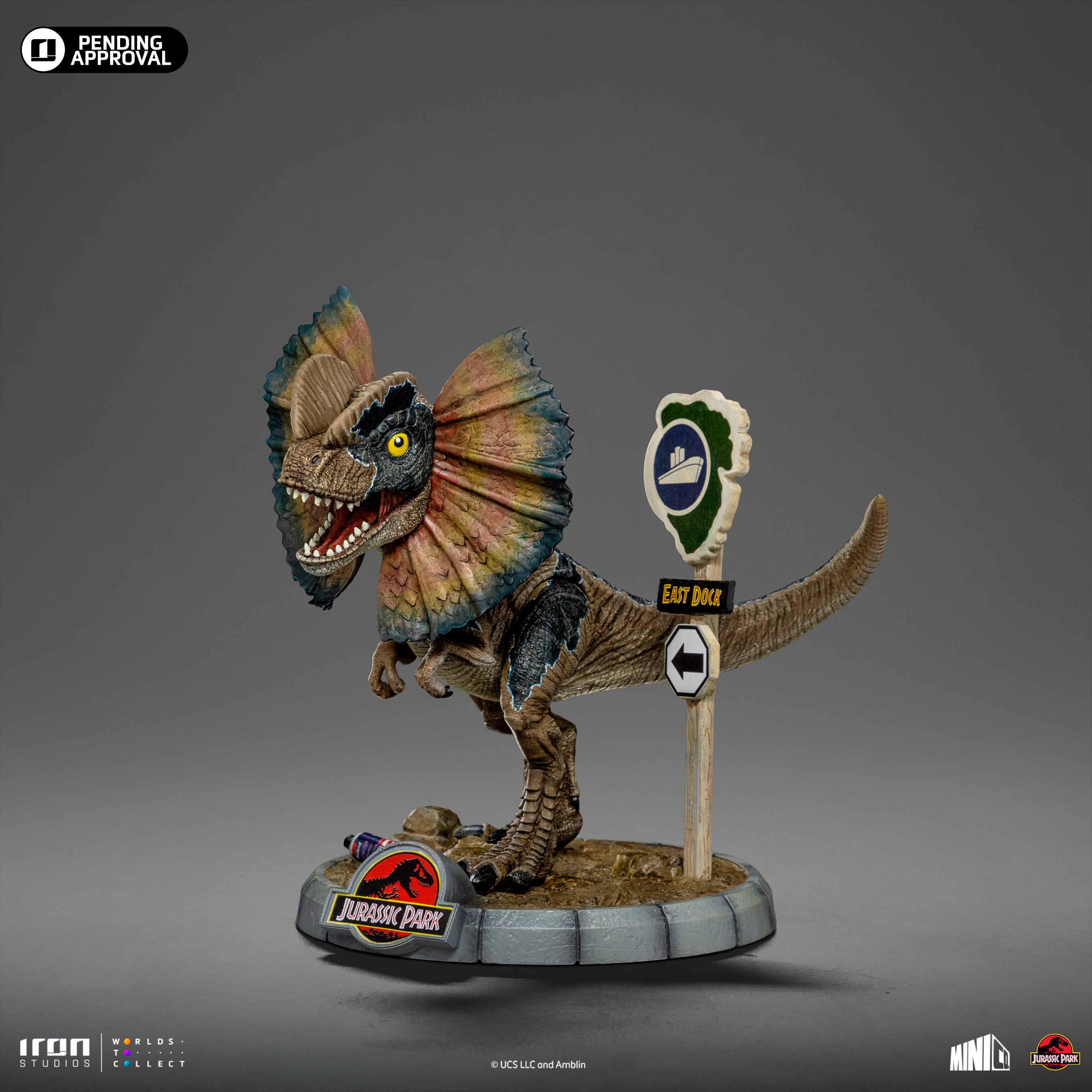 Iron Studios Limited Edition Jurassic Park Miniature Collectible (MiniCo) Dilophosaurus Figure: Pre-Order for Pending Release Estimated in Q4
