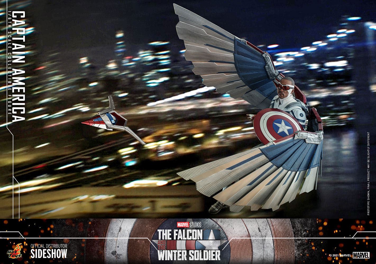 Hot Toys 1/6 Scale Captain America Sam Wilson Figure from The Falcon and the Winter Soldier