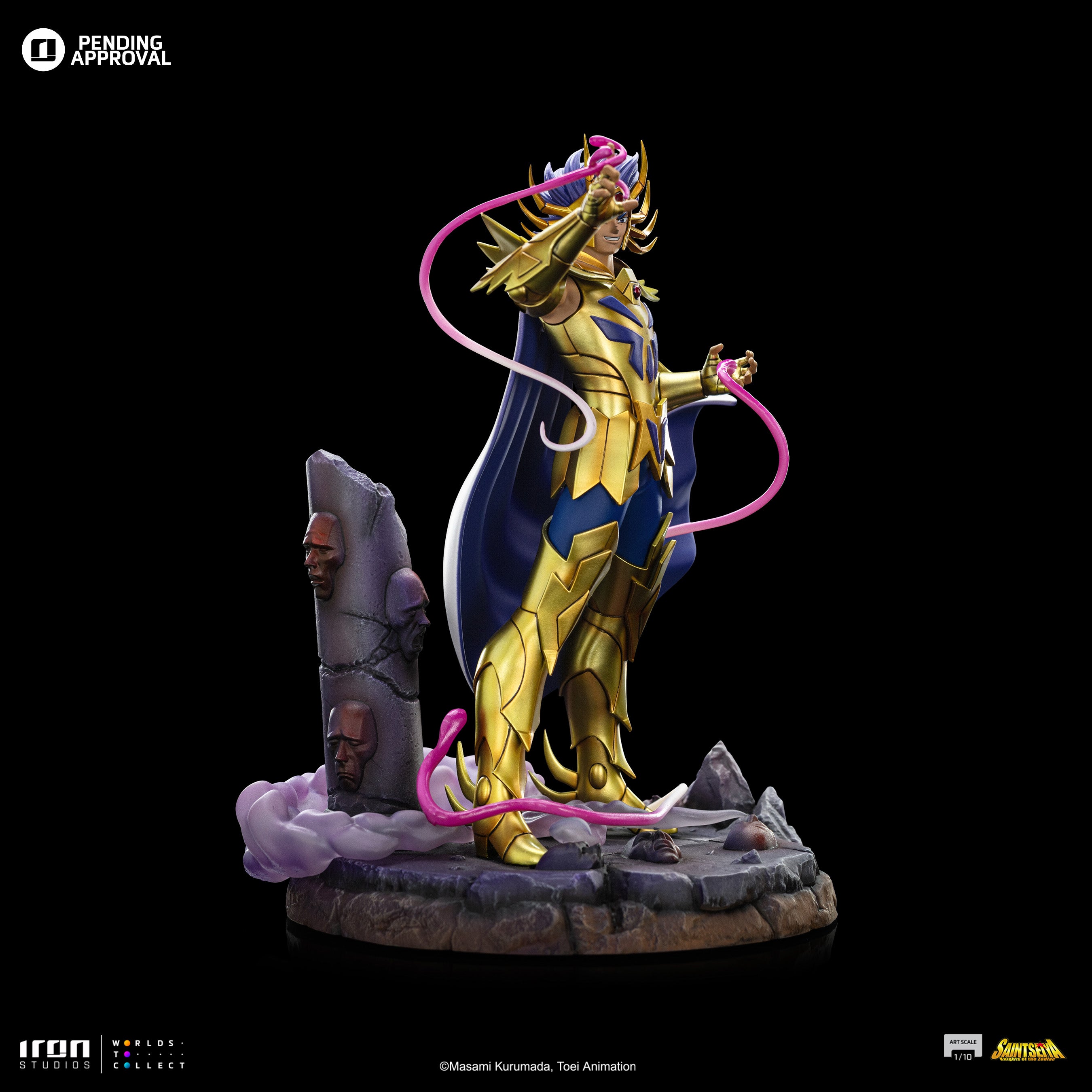 Limited Edition 1/10 Art Scale Iron Studios Saint Seiya Cancer Deathmask Statue for Collectors