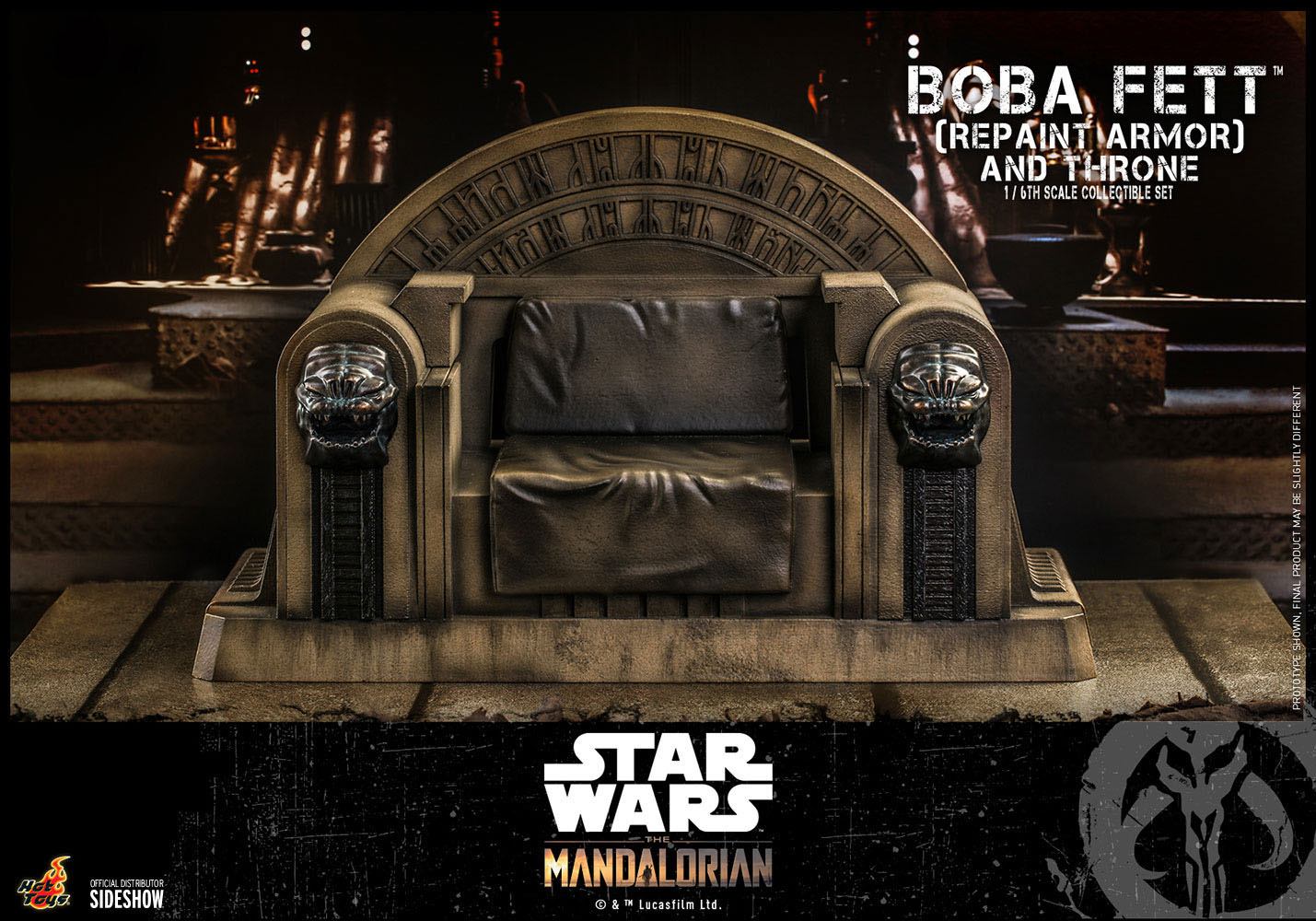Hot Toys 1/6th Scale Repainted Armor Boba Fett and Throne Figure Set