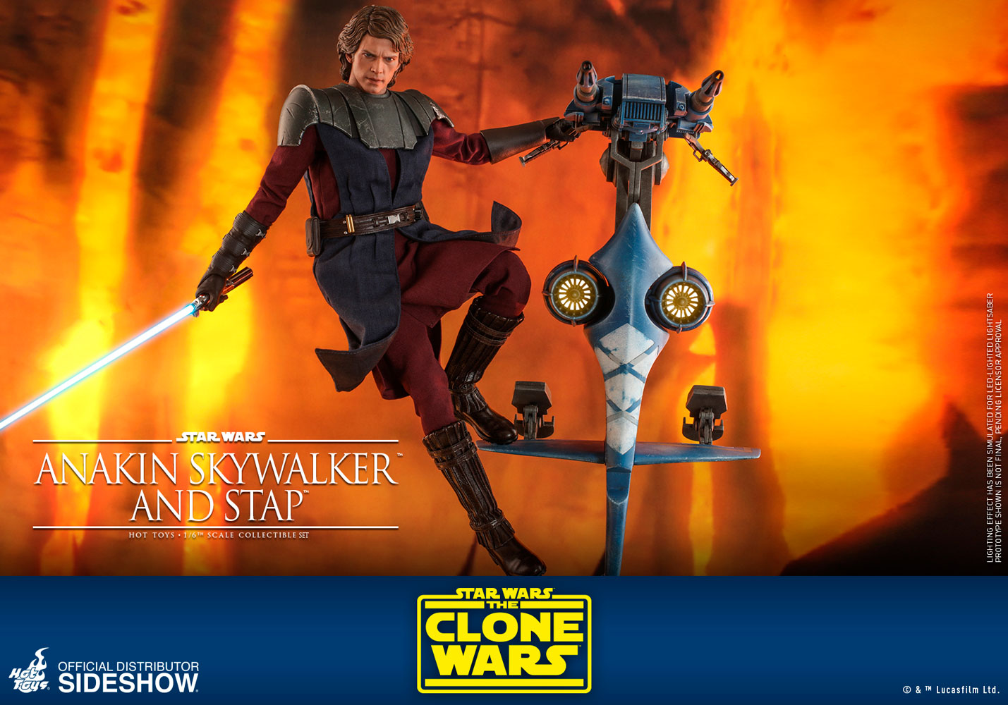 Hot Toys 1/6 Scale Star Wars The Clone Wars Anakin Skywalker & STAP Collectible Set