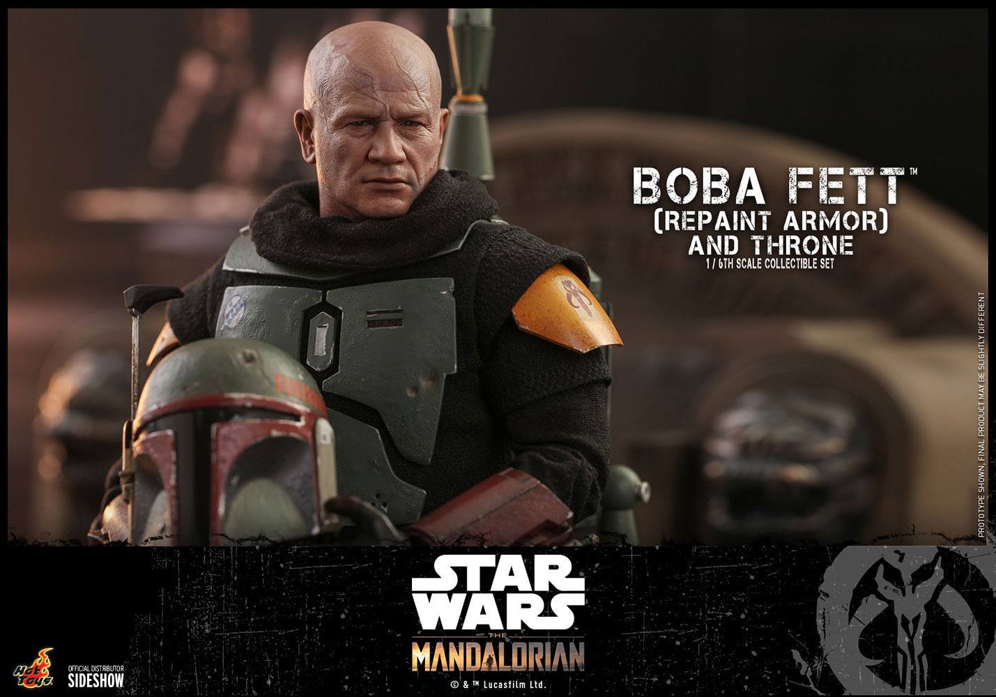Hot Toys 1/6th Scale Repainted Armor Boba Fett and Throne Figure Set