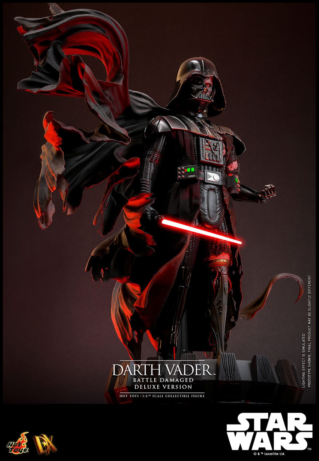 Hot Toys Star Wars Deluxe 1/6th Scale Collectible Action Figure of Battle - Damaged Darth Vader
