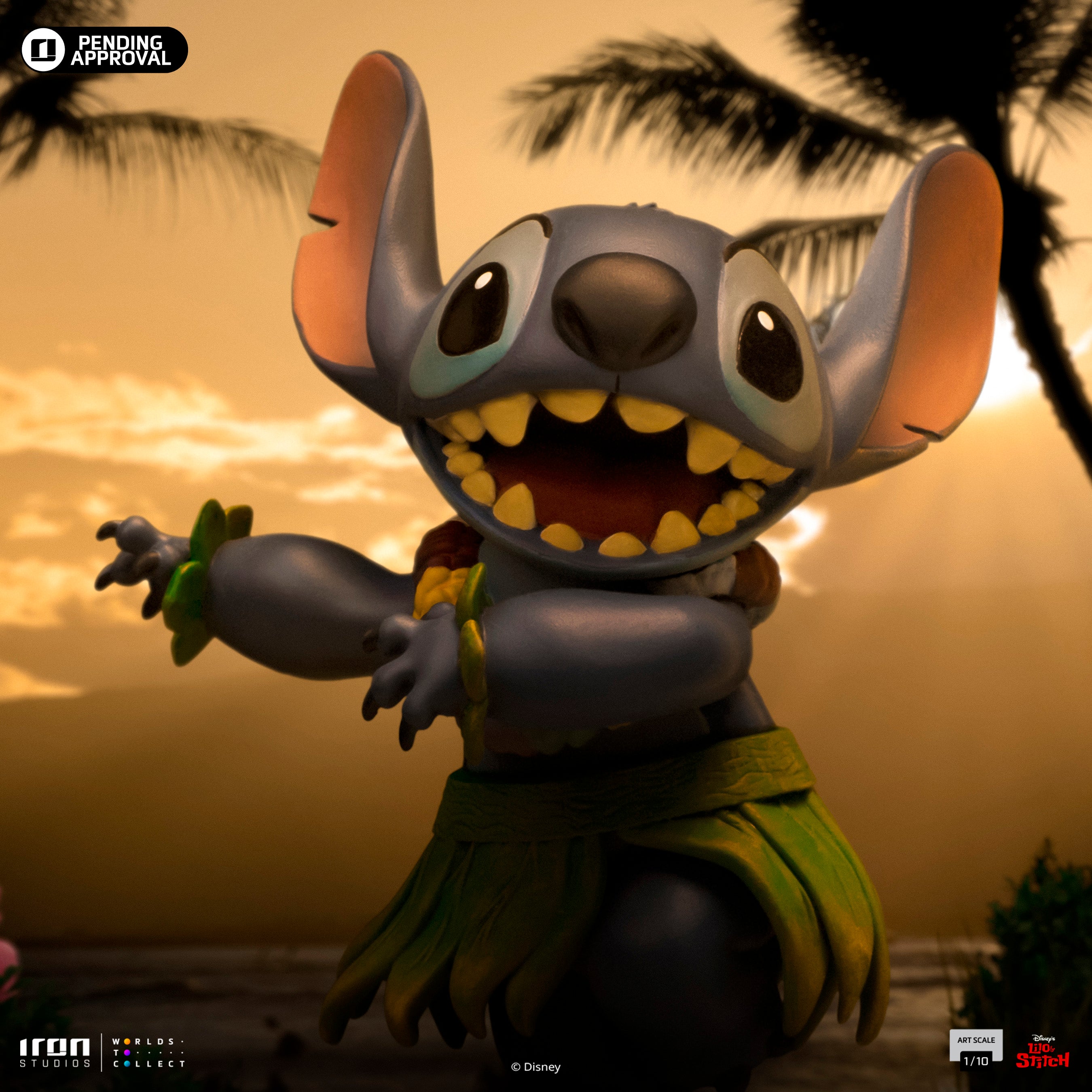 Limited Edition Iron Studios 1/10 Art Scale Statue of Stitch in Hula Costume from Lilo & Stitch