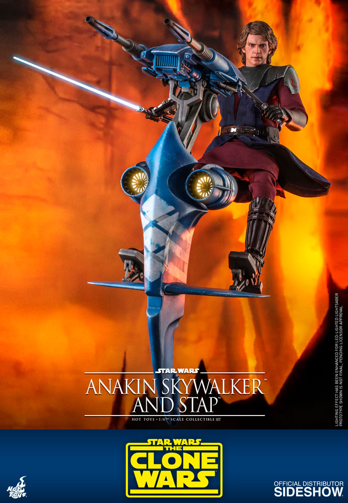 Hot Toys 1/6 Scale Star Wars The Clone Wars Anakin Skywalker & STAP Collectible Set