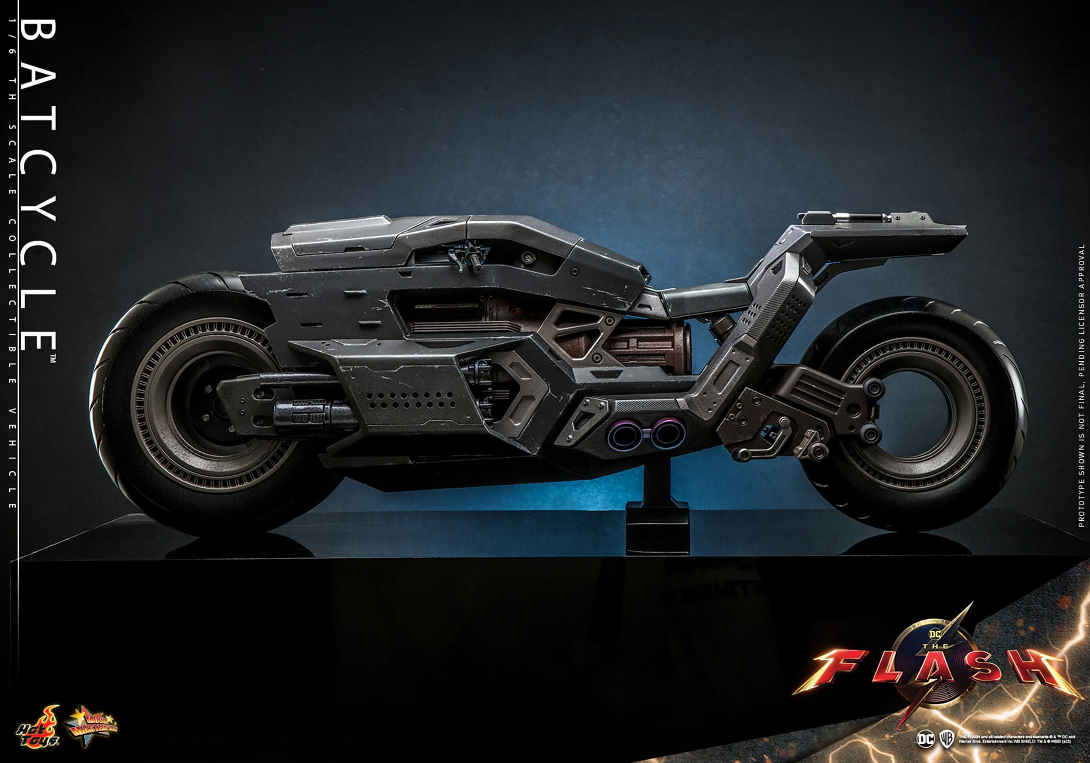 Hot Toys 1/6th Scale Collectible DC Comics The Flash Movie Batcycle Figure for Enthusiasts
