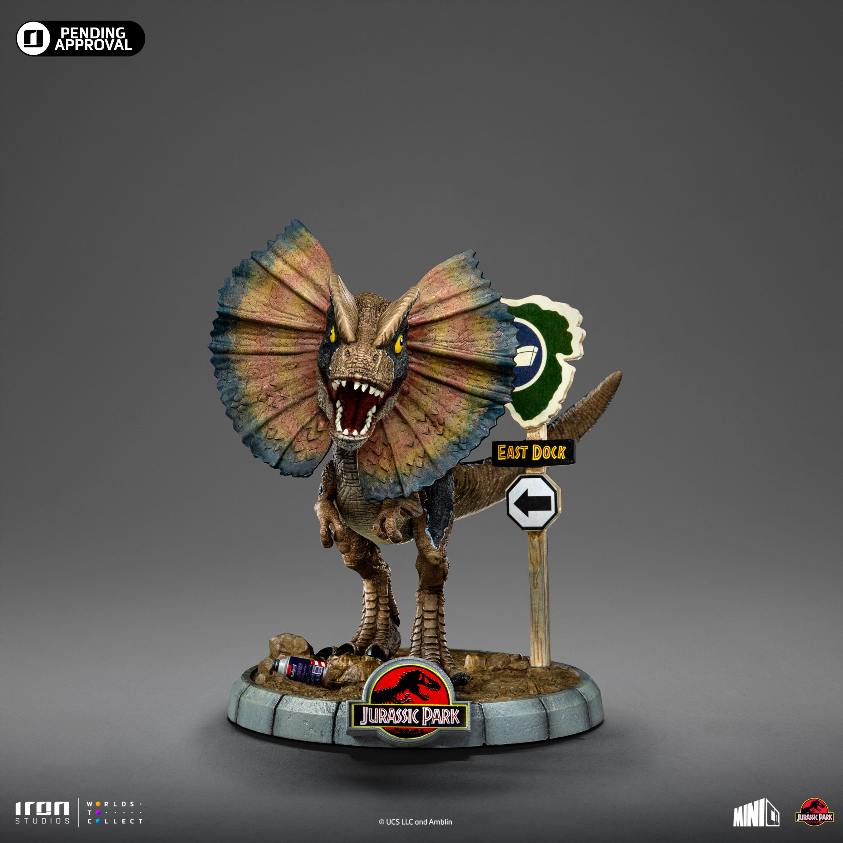 Iron Studios Limited Edition Jurassic Park Miniature Collectible (MiniCo) Dilophosaurus Figure: Pre-Order for Pending Release Estimated in Q4