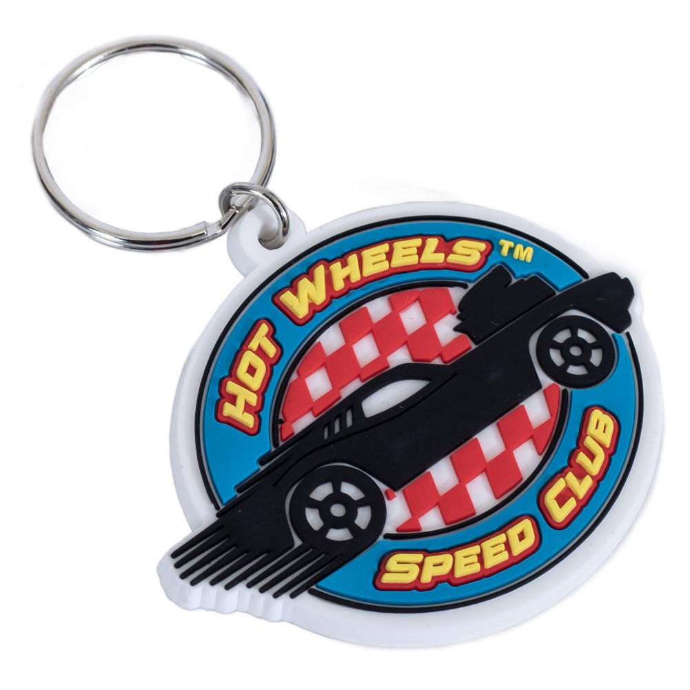 Hot Wheels Speed Club Durable Colorful PVC Keyring with Chain