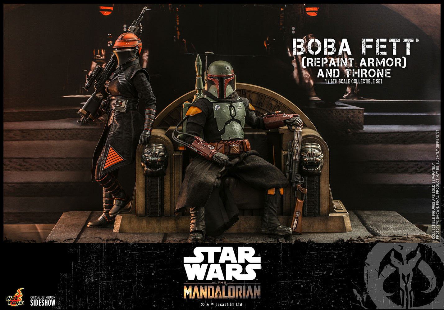 Hot Toys 1/6th Scale Repainted Armor Boba Fett and Throne Figure Set