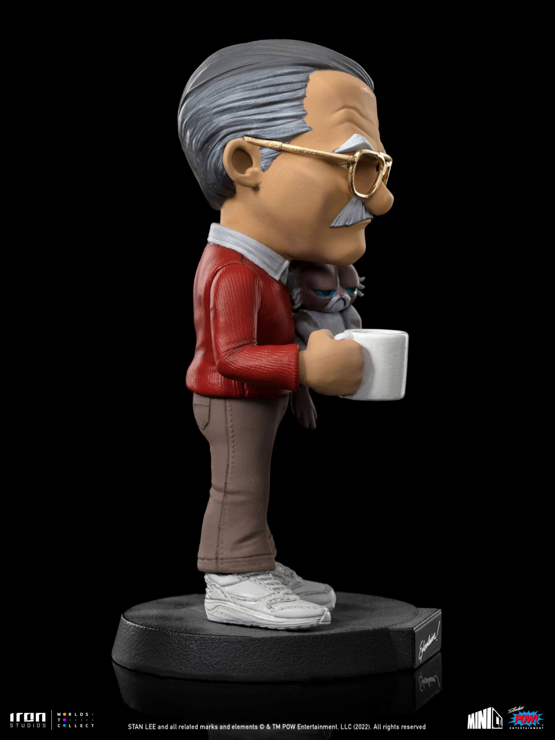 Iron Studios POW! Entertainment MiniCo Collectible Statue Featuring Stan Lee with Grumpy Cat