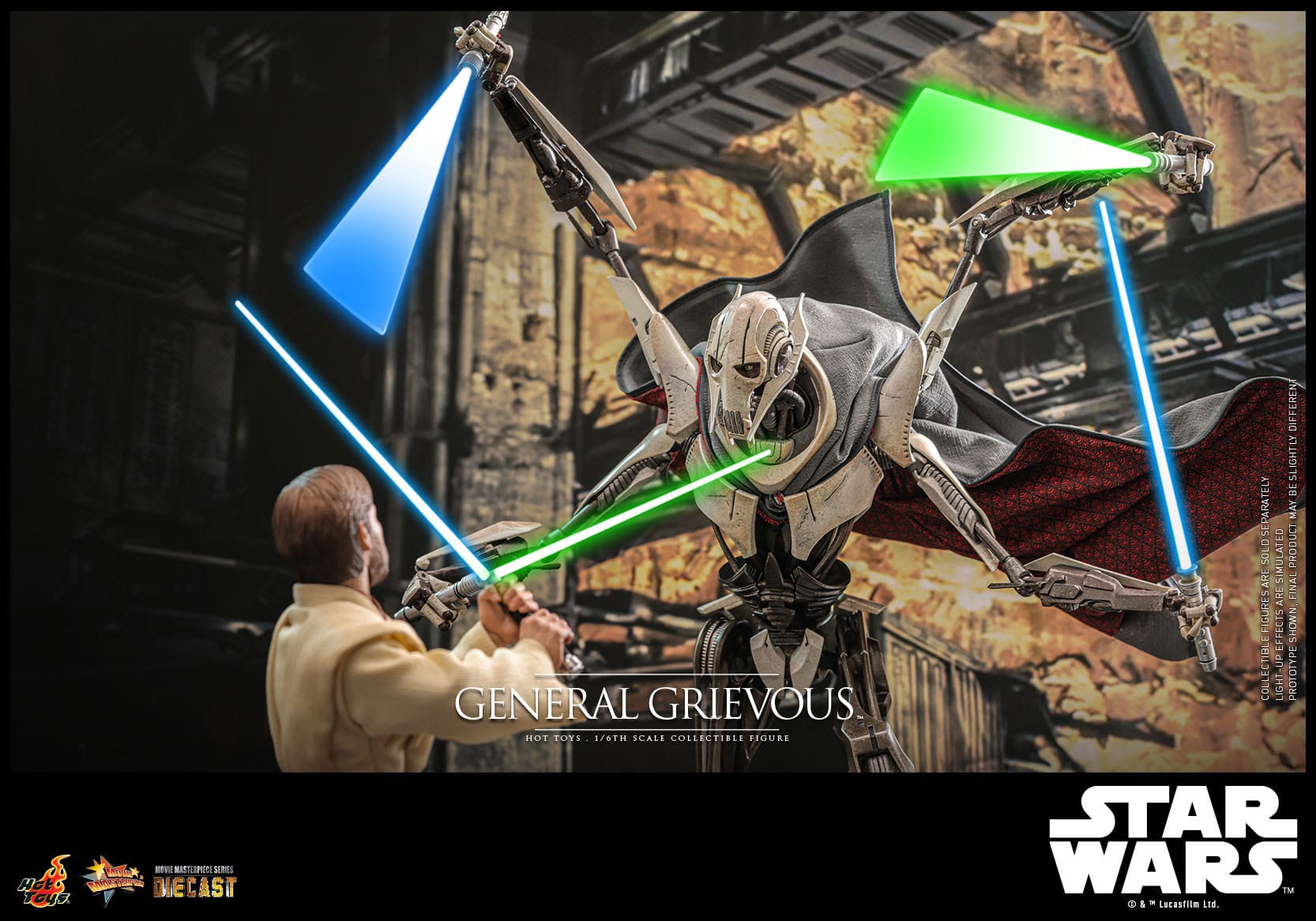 Hot Toys Highly Detailed 1/6th Scale Collectible Figure of General Grievous from Star Wars: Revenge of the Sith