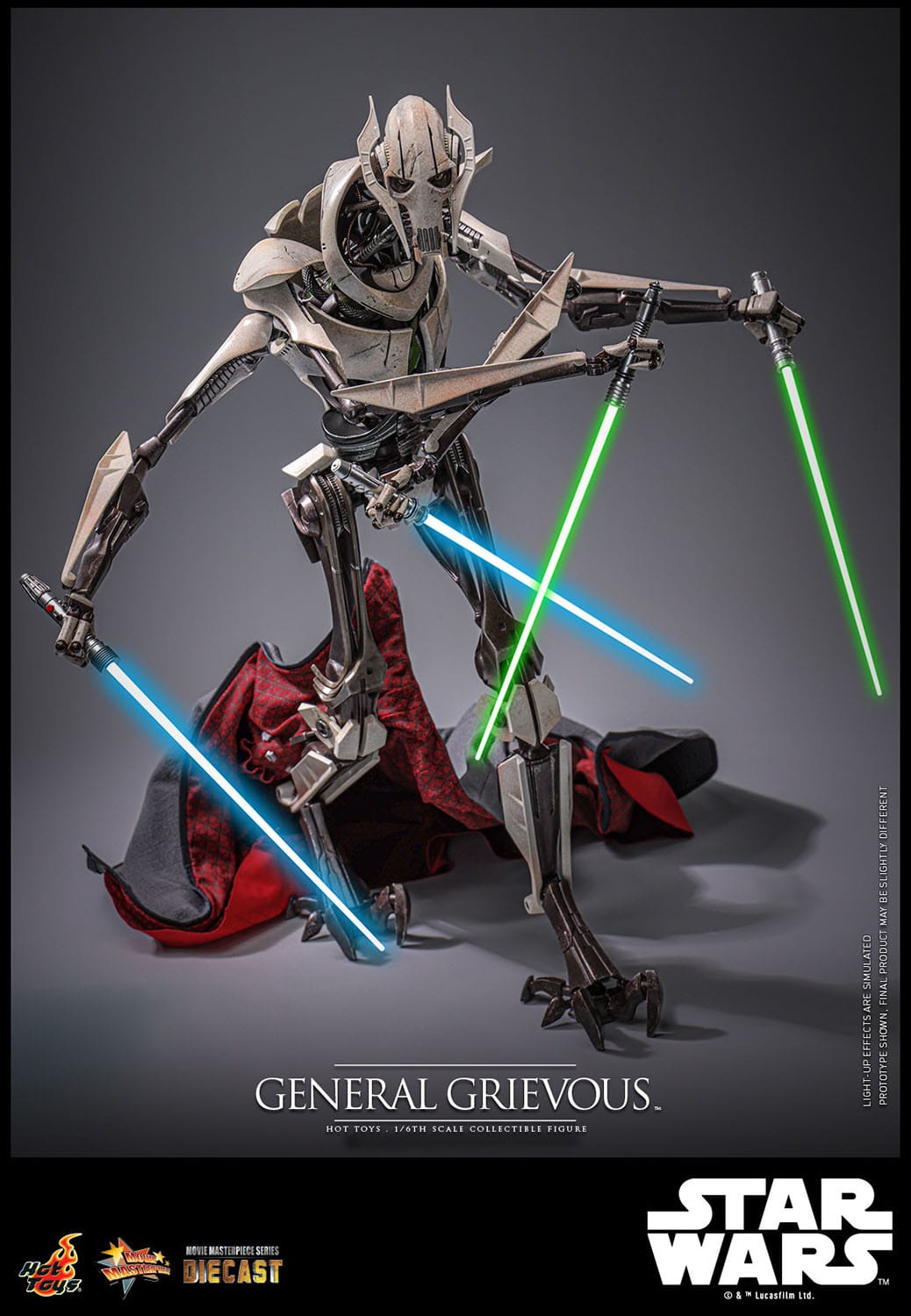 Hot Toys Highly Detailed 1/6th Scale Collectible Figure of General Grievous from Star Wars: Revenge of the Sith
