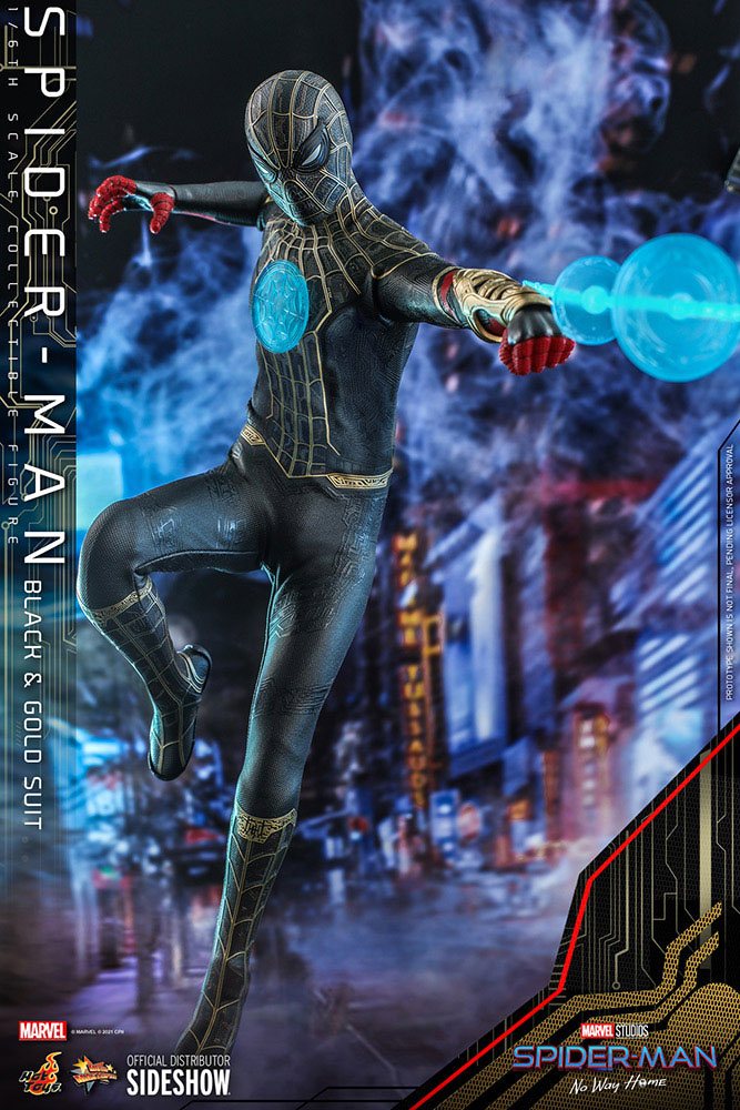 Hot Toys 1/6 Scale Movie Masterpiece Spider-Man in Black & Gold Suit from No Way Home