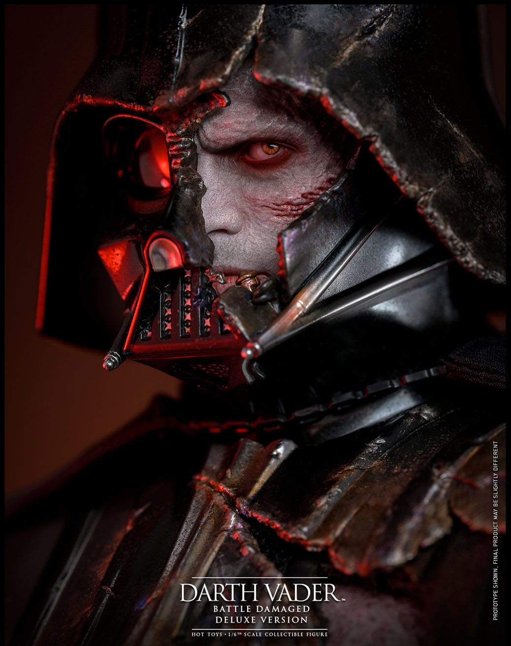 Hot Toys Star Wars Deluxe 1/6th Scale Collectible Action Figure of Battle - Damaged Darth Vader
