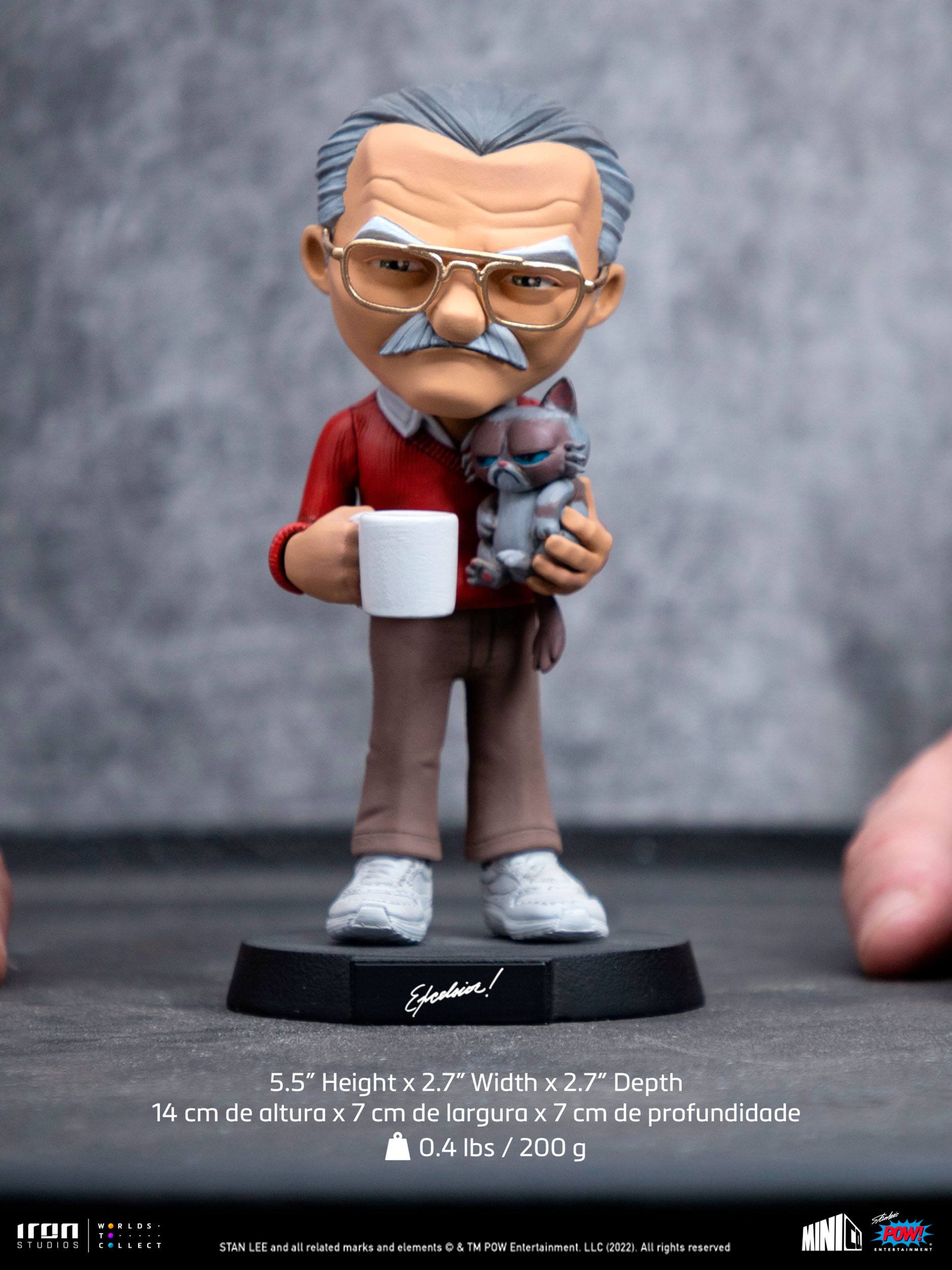 Iron Studios POW! Entertainment MiniCo Collectible Statue Featuring Stan Lee with Grumpy Cat