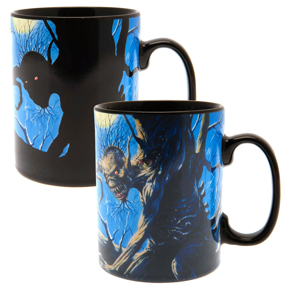 Extra - Large Heat - Sensitive Iron Maiden Mug with Fear of the Dark Album Images