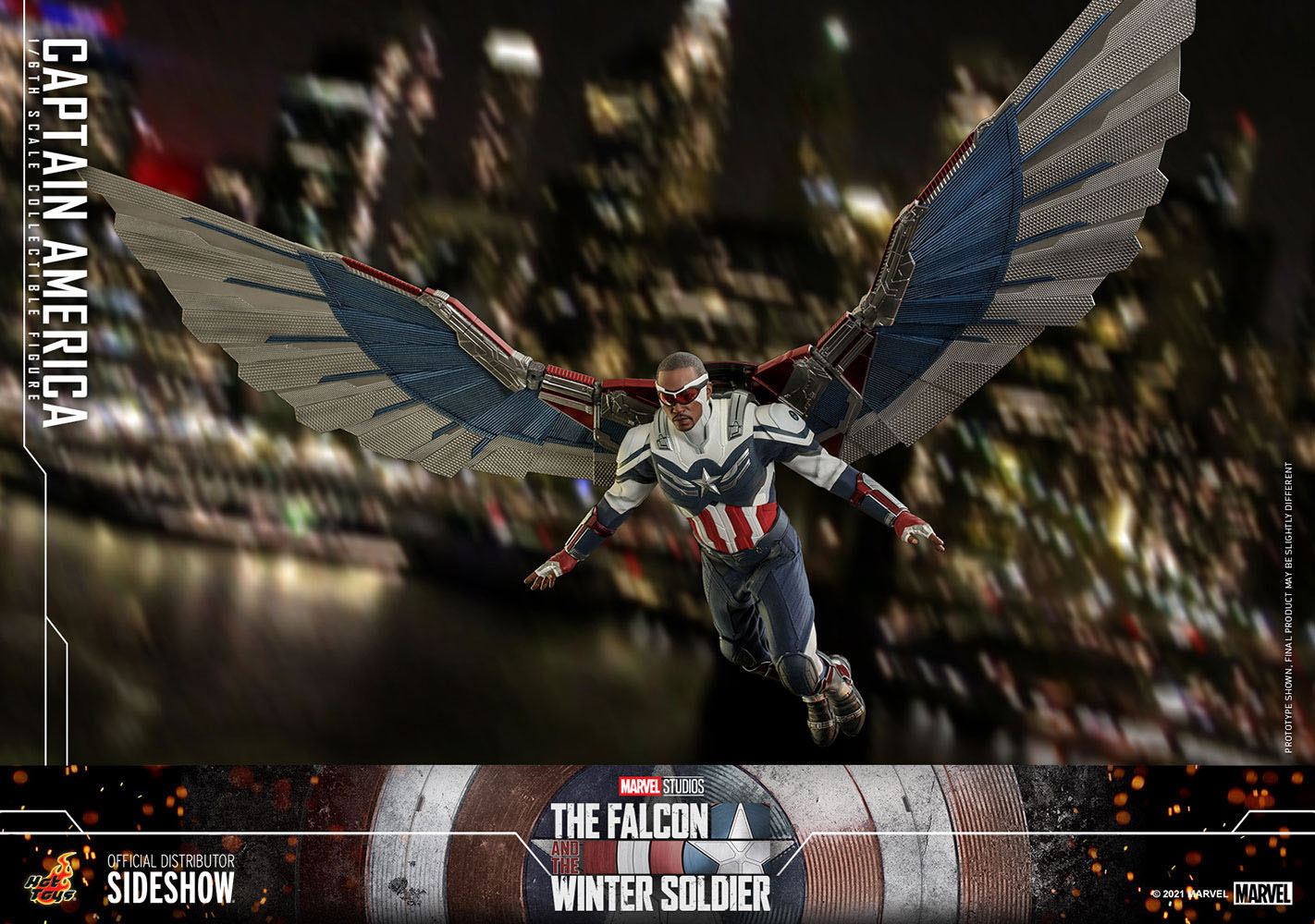 Hot Toys 1/6 Scale Captain America Sam Wilson Figure from The Falcon and the Winter Soldier